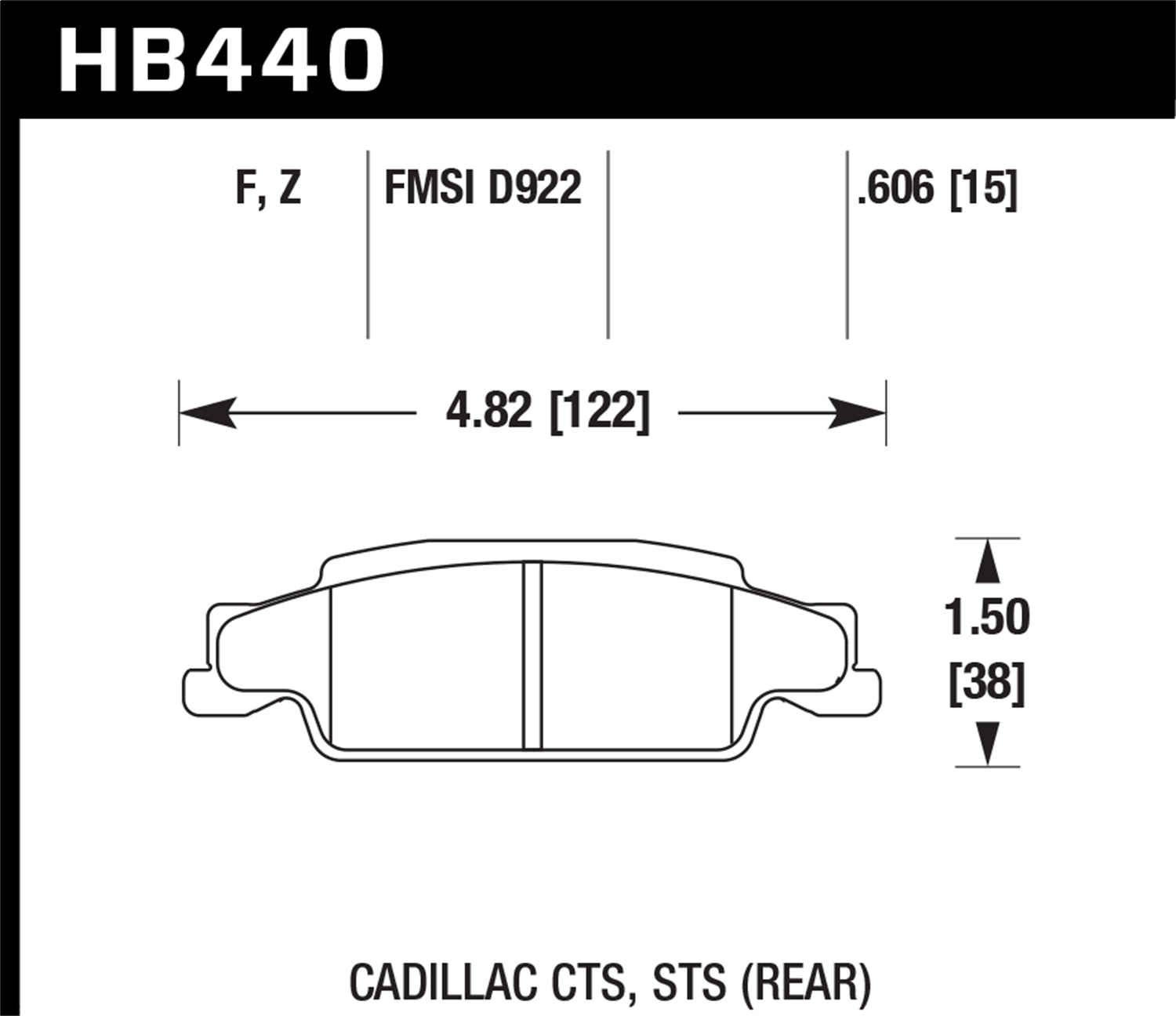 Hawk Performance Hawk Performance HB440F.606 Disc Brake Pad Fits 03-08 CTS Grand Prix STS