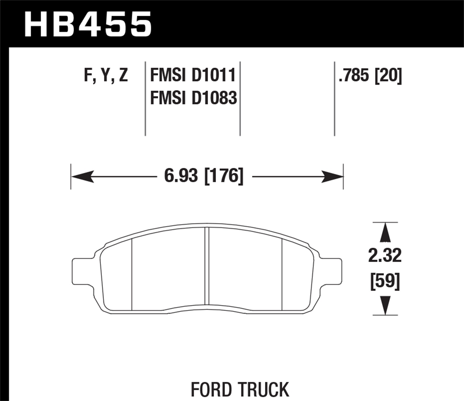 Hawk Performance Hawk Performance HB455Z.785 Disc Brake Pad Fits 04-08 F-150 Mark LT