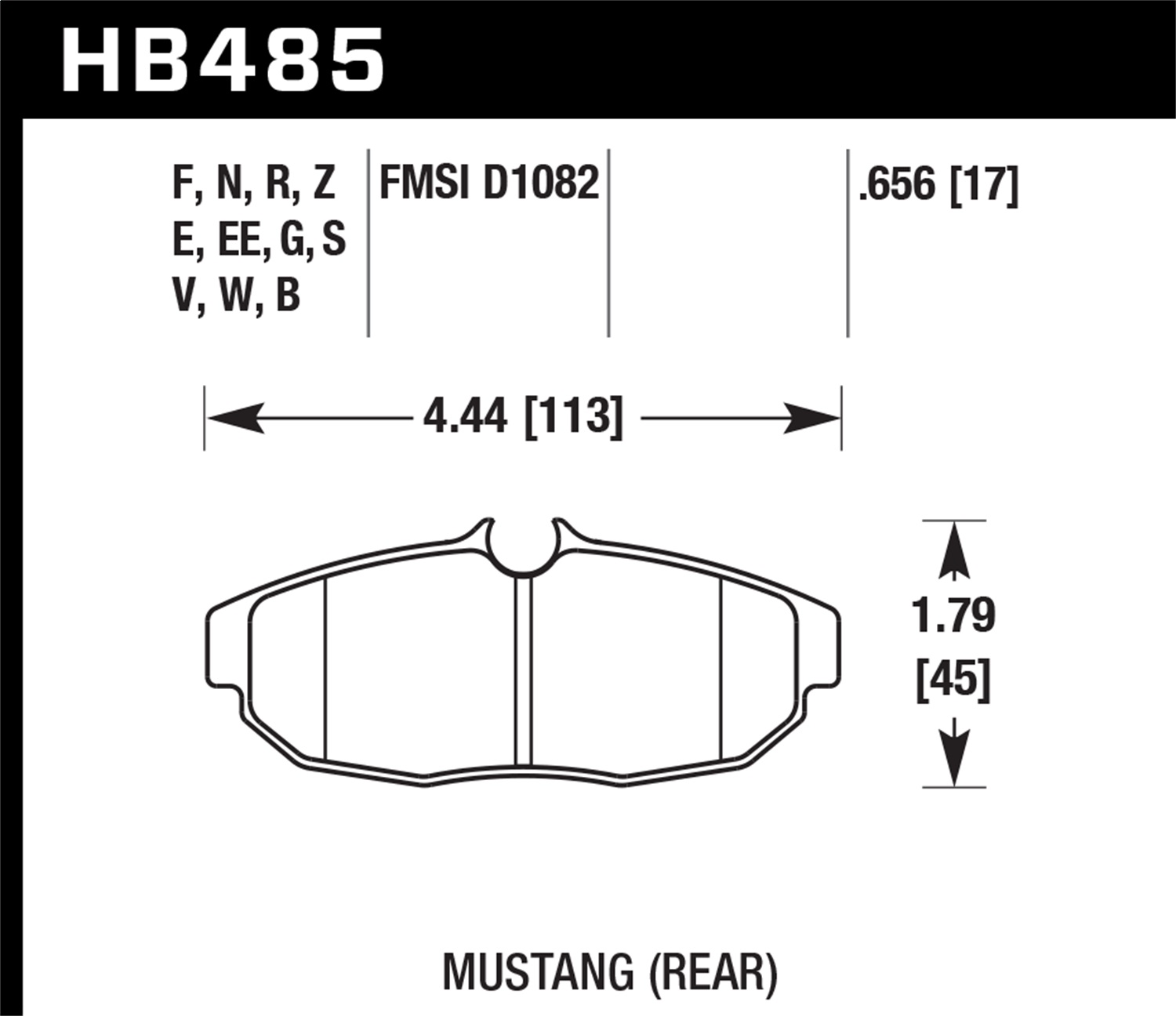 Hawk Performance Hawk Performance HB485E.656 Disc Brake Pad Fits 05-14 Mustang
