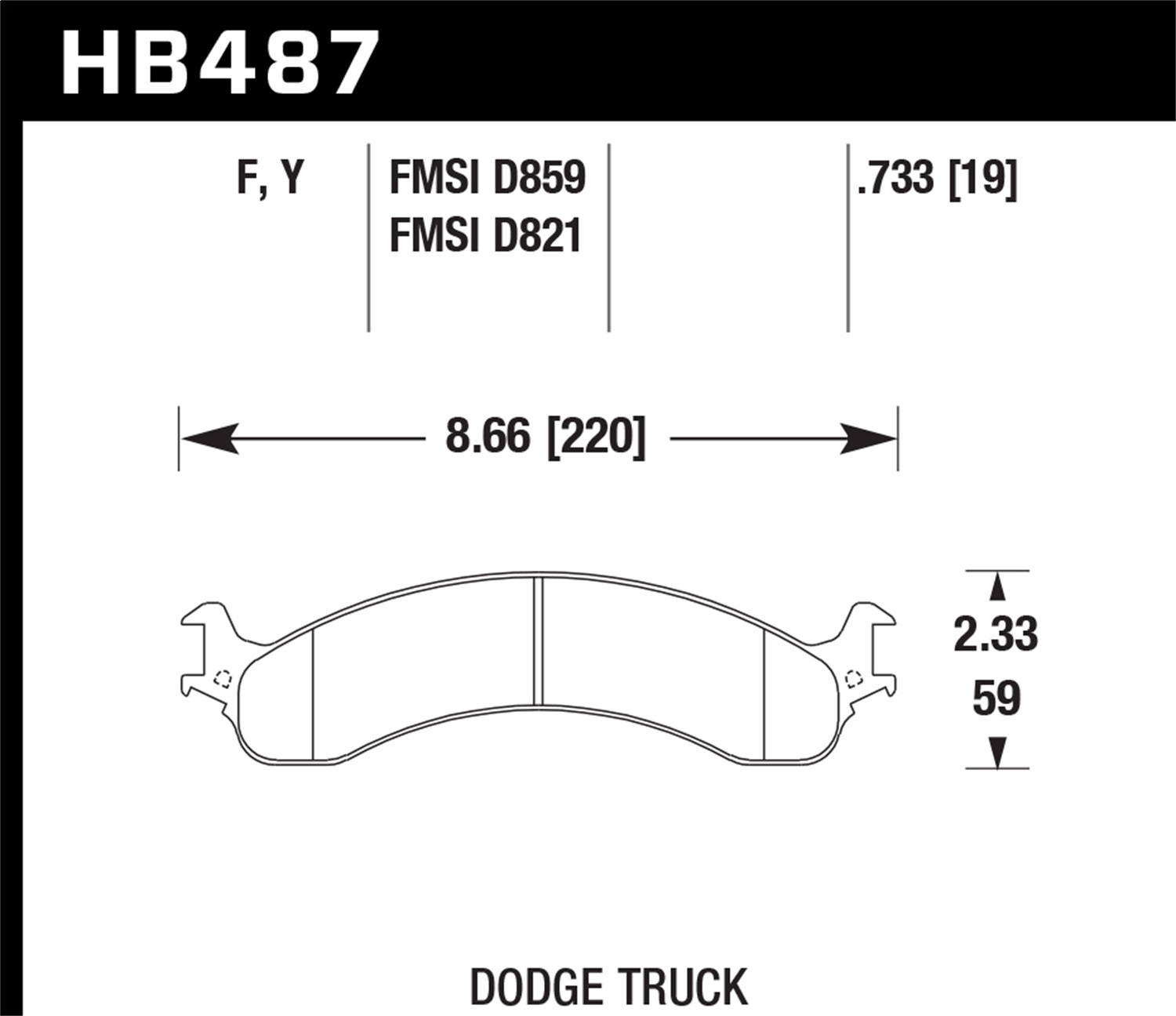 Hawk Performance Hawk Performance HB487Y.733 Disc Brake Pad Fits 00-02 Ram 2500 Ram 3500