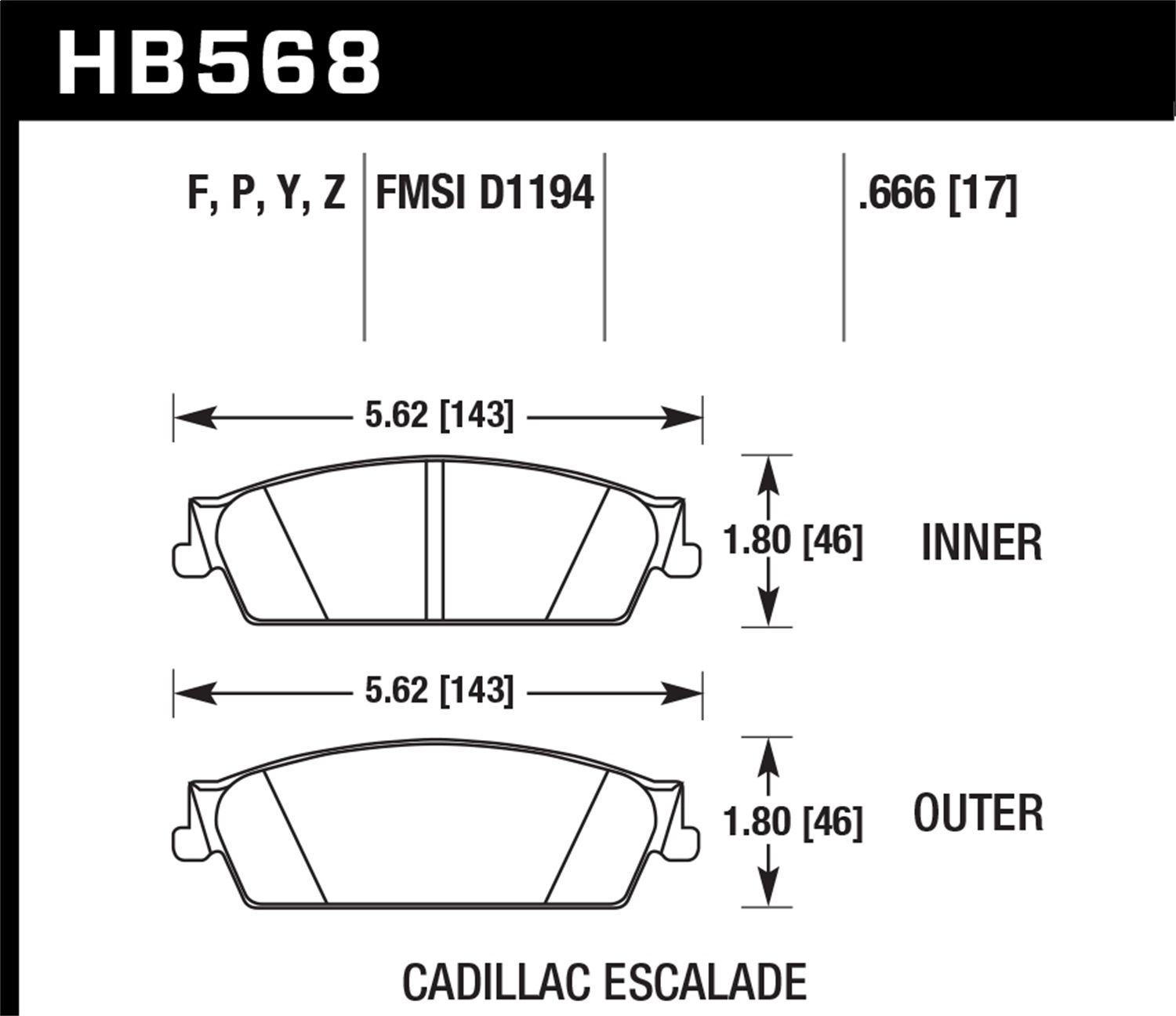 Hawk Performance Hawk Performance HB568F.666 Disc Brake Pad