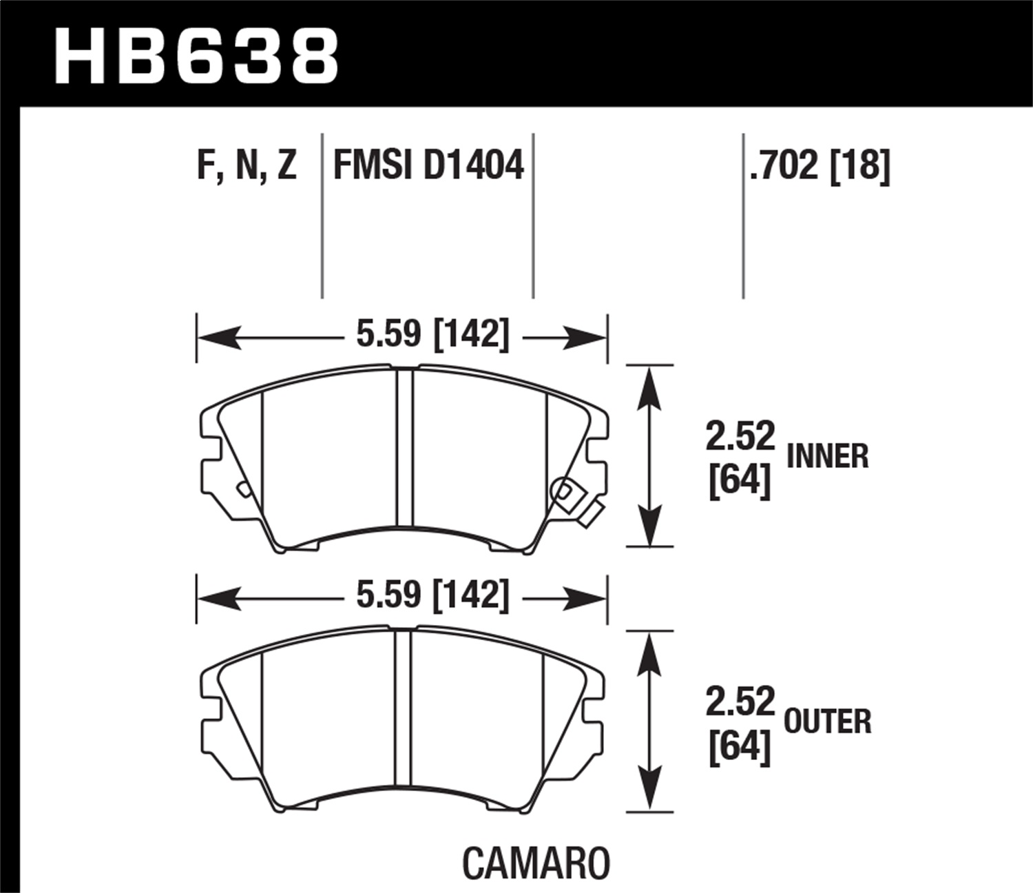 Hawk Performance Hawk Performance HB638Z.702 Disc Brake Pad Fits 10-14 Camaro Caprice