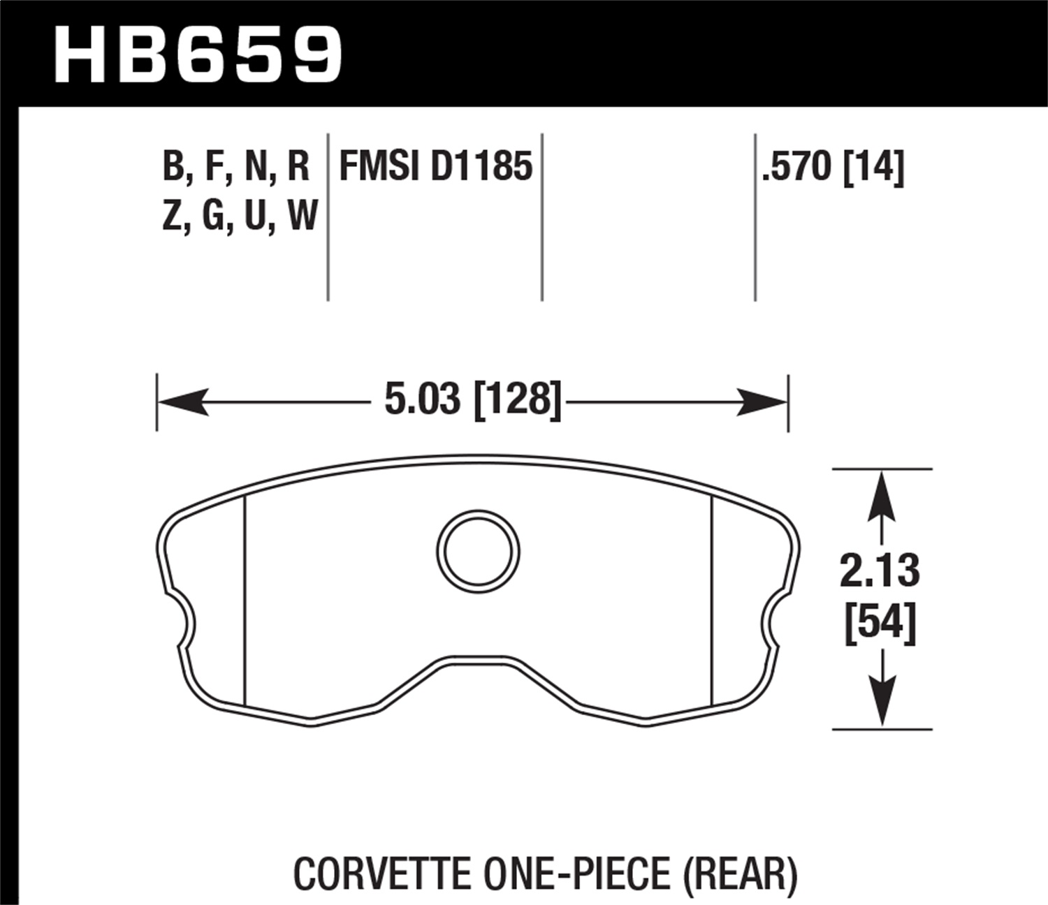 Hawk Performance Hawk Performance HB659Z.570 Disc Brake Pad Fits 06-13 Corvette