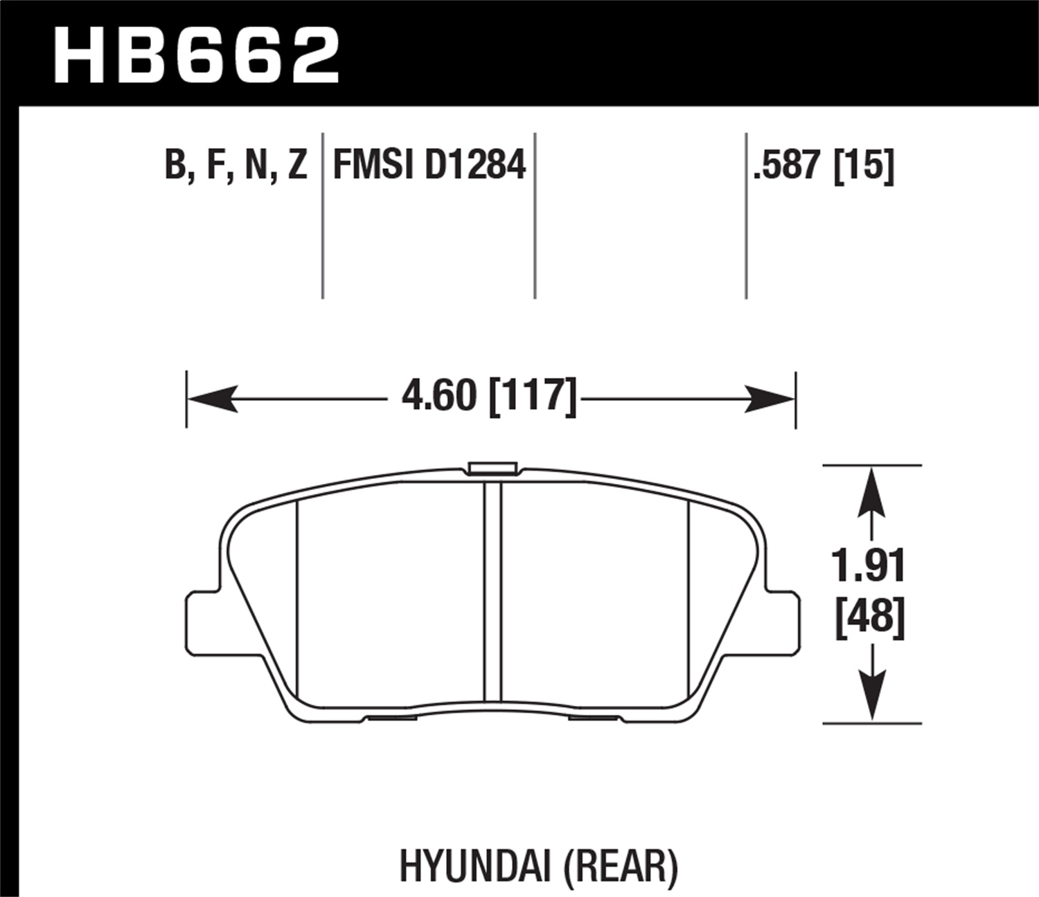 Hawk Performance Hawk Performance HB662F.587 Disc Brake Pad Fits 10-14 Equus Genesis Coupe