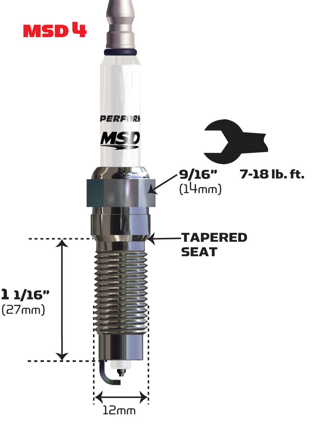 MSD Ignition MSD Ignition 37174 Iridium Tip Spark Plug