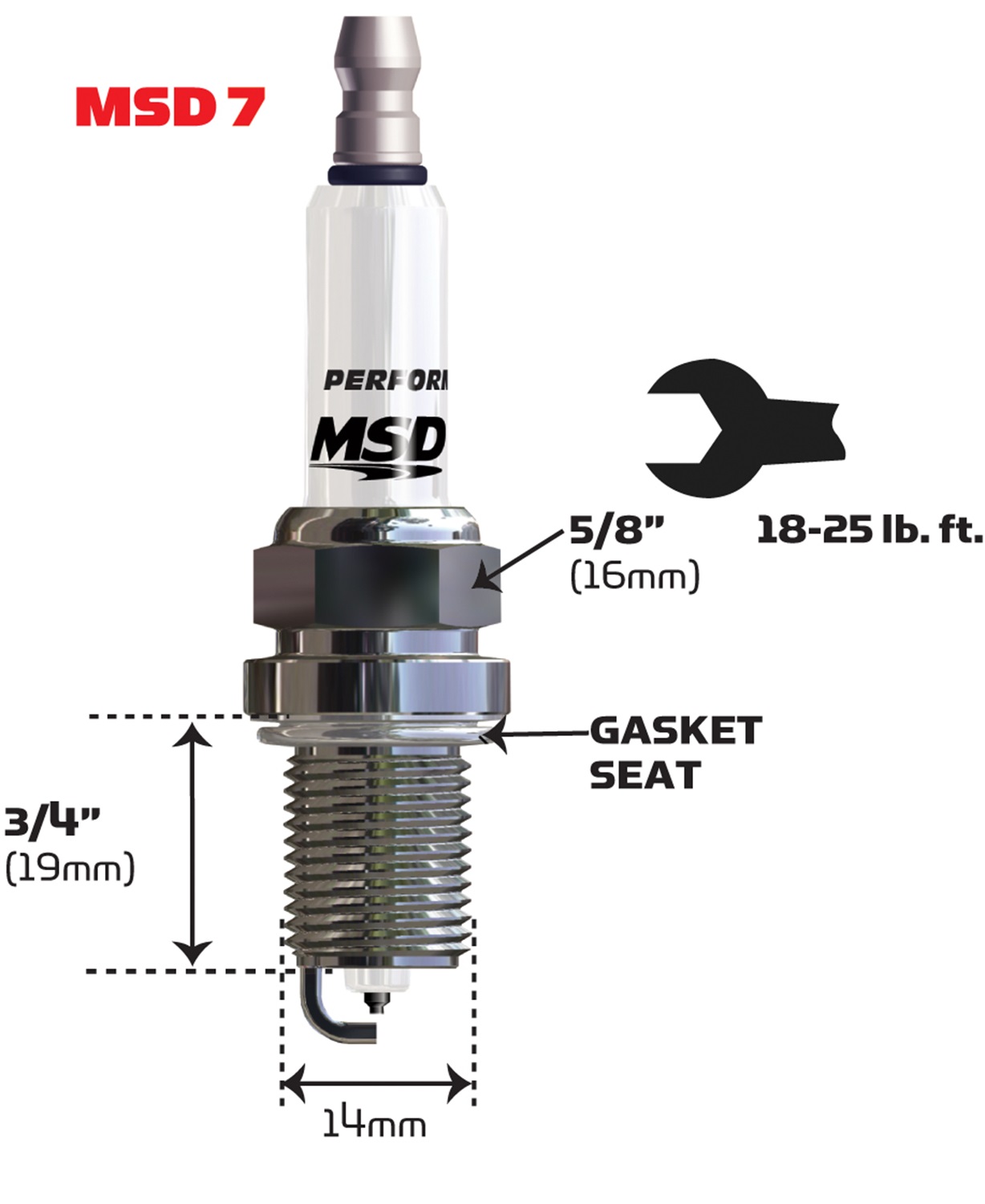 MSD Ignition MSD Ignition 37244 Iridium Tip Spark Plug