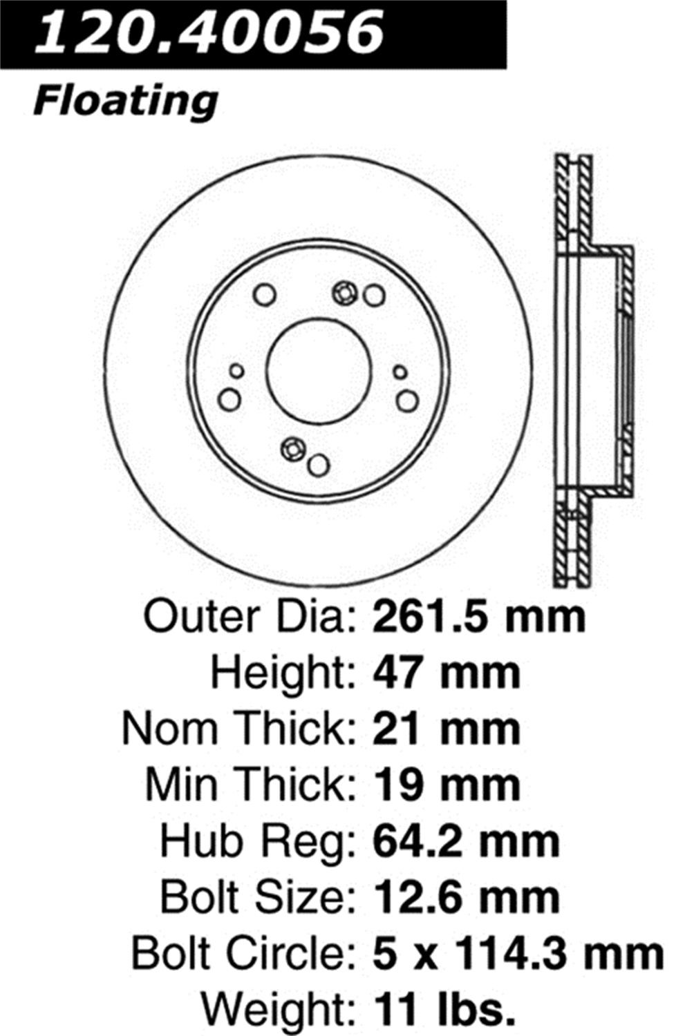 StopTech StopTech 128.40056R StopTech Sport Rotors Fits 02-11 Civic RSX