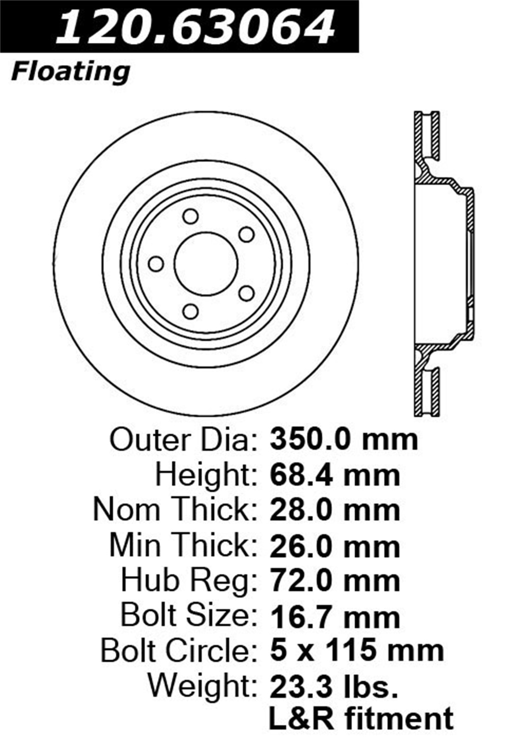 StopTech StopTech 126.63064SL StopTech Sport Rotors Fits 300 Challenger Charger Magnum