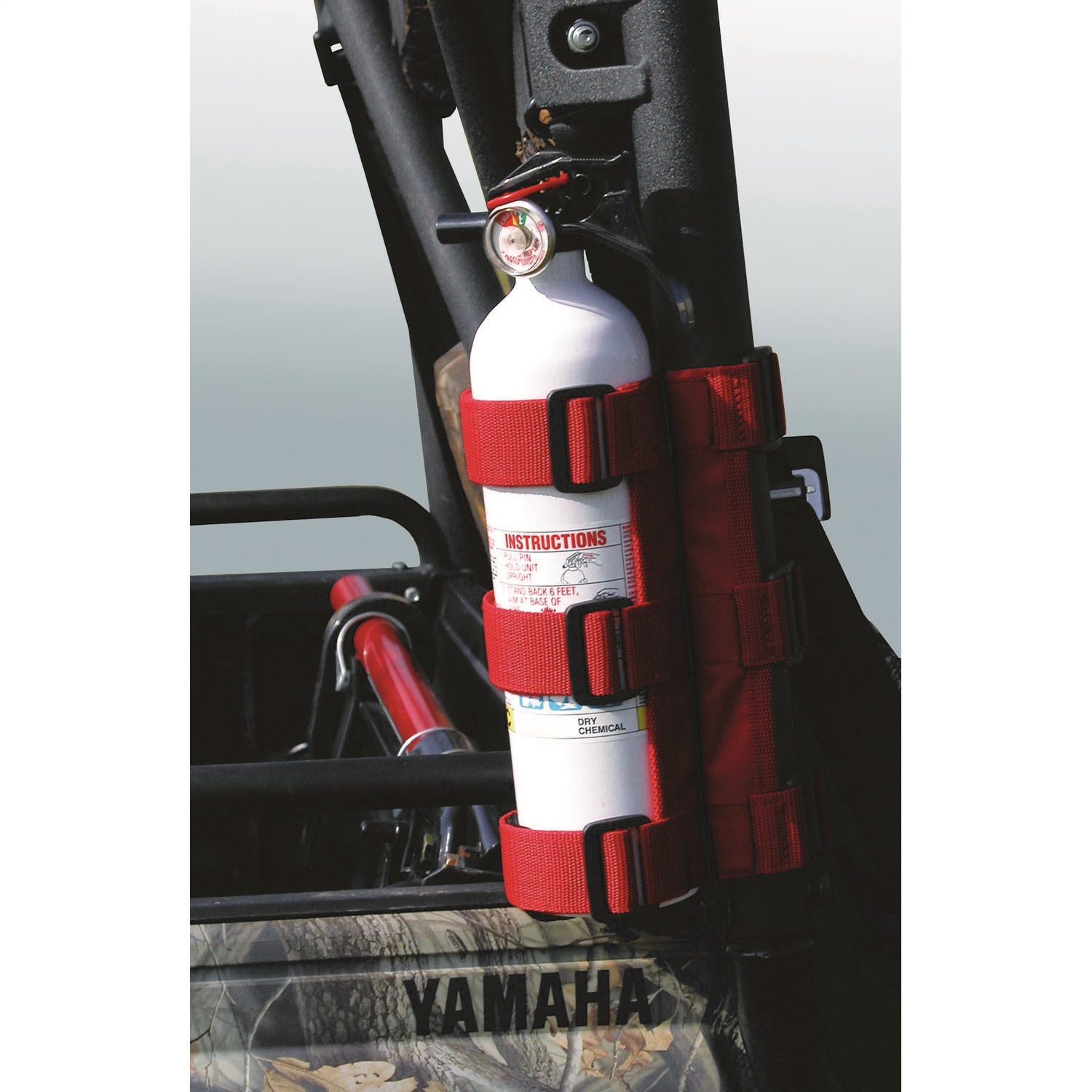Rugged Ridge 63305.20 Fire Extinguisher Holder Fire Extinguisher Holder; For All UTVs w/ 1in.-1.5 in. Roll Bars; Single; Red;