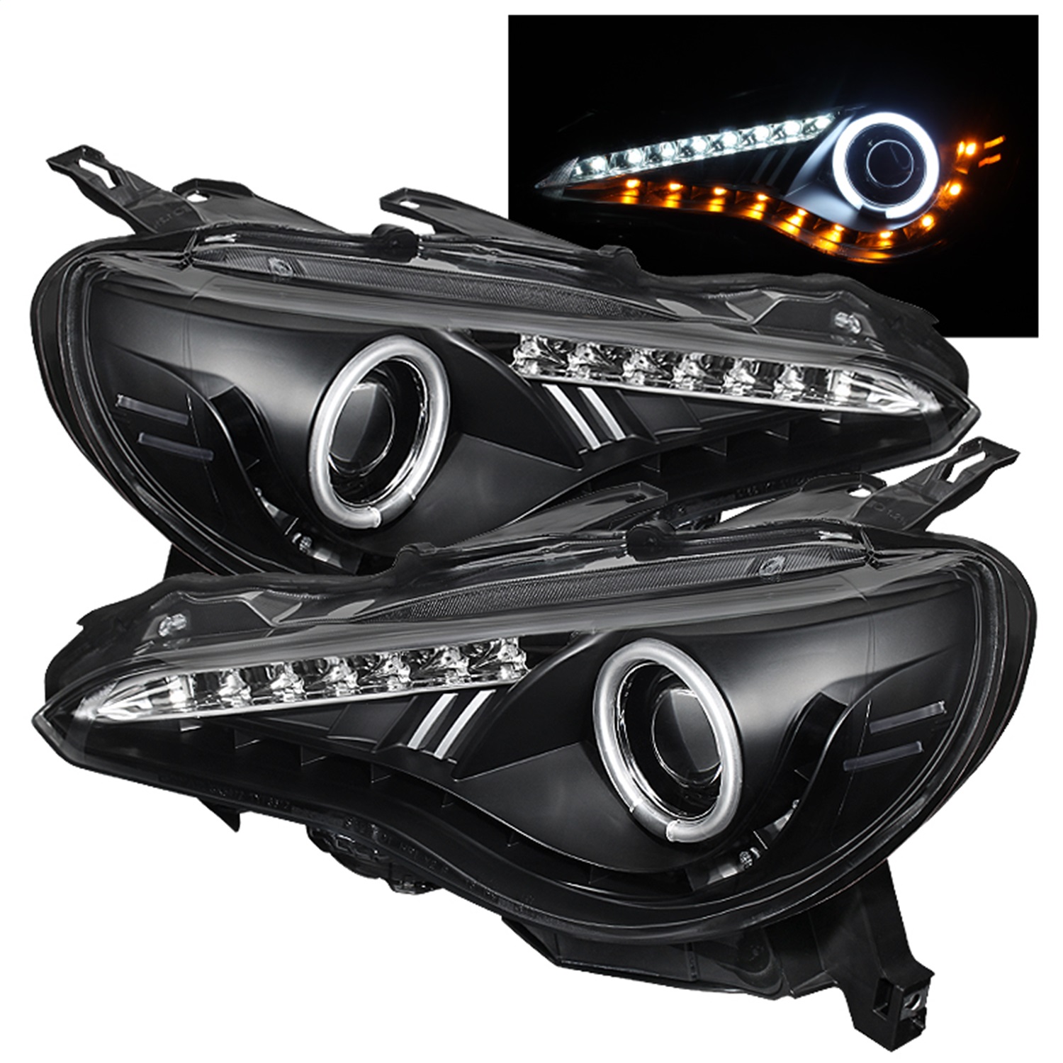 Spyder Auto CCFL Halo DRL LED Projector Headlights, 5075444