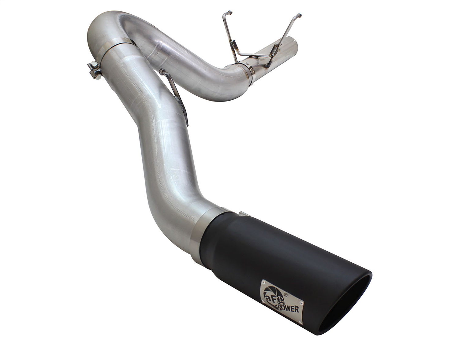 AFE ATLAS 5in Aluminized Steel DPF-Back Exhaust System w/Black Tip 49-02051-1B