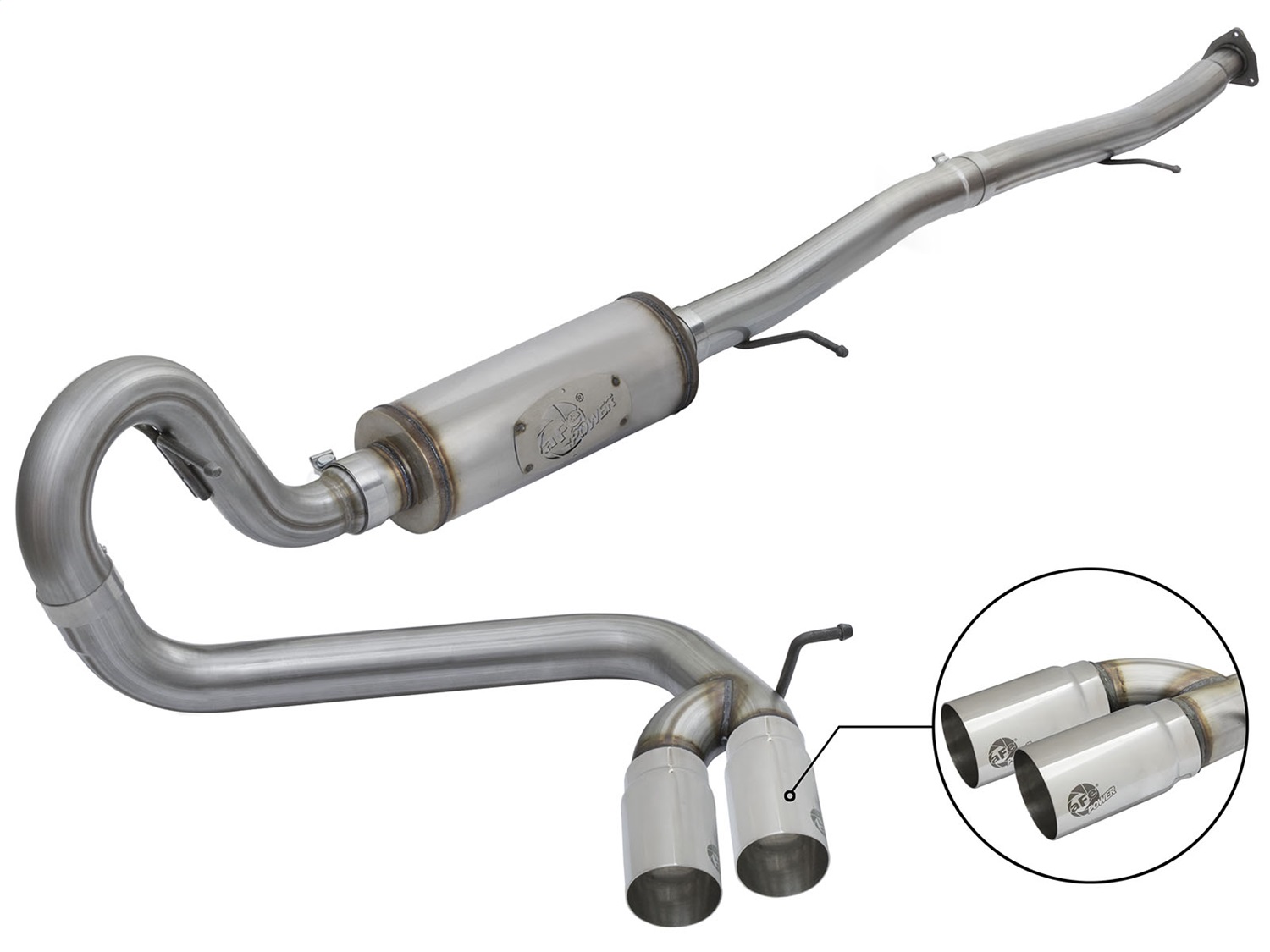 AFE Filters 49-44074-P Rebel Series Down-Pipe Back Exhaust System