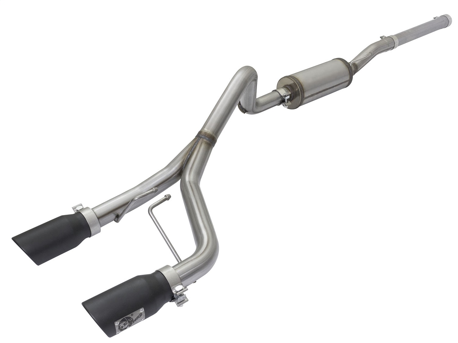 AFE Rebel Series 2-1/2in Stainless Steel Cat-Back Exhaust System w/Black Tip
