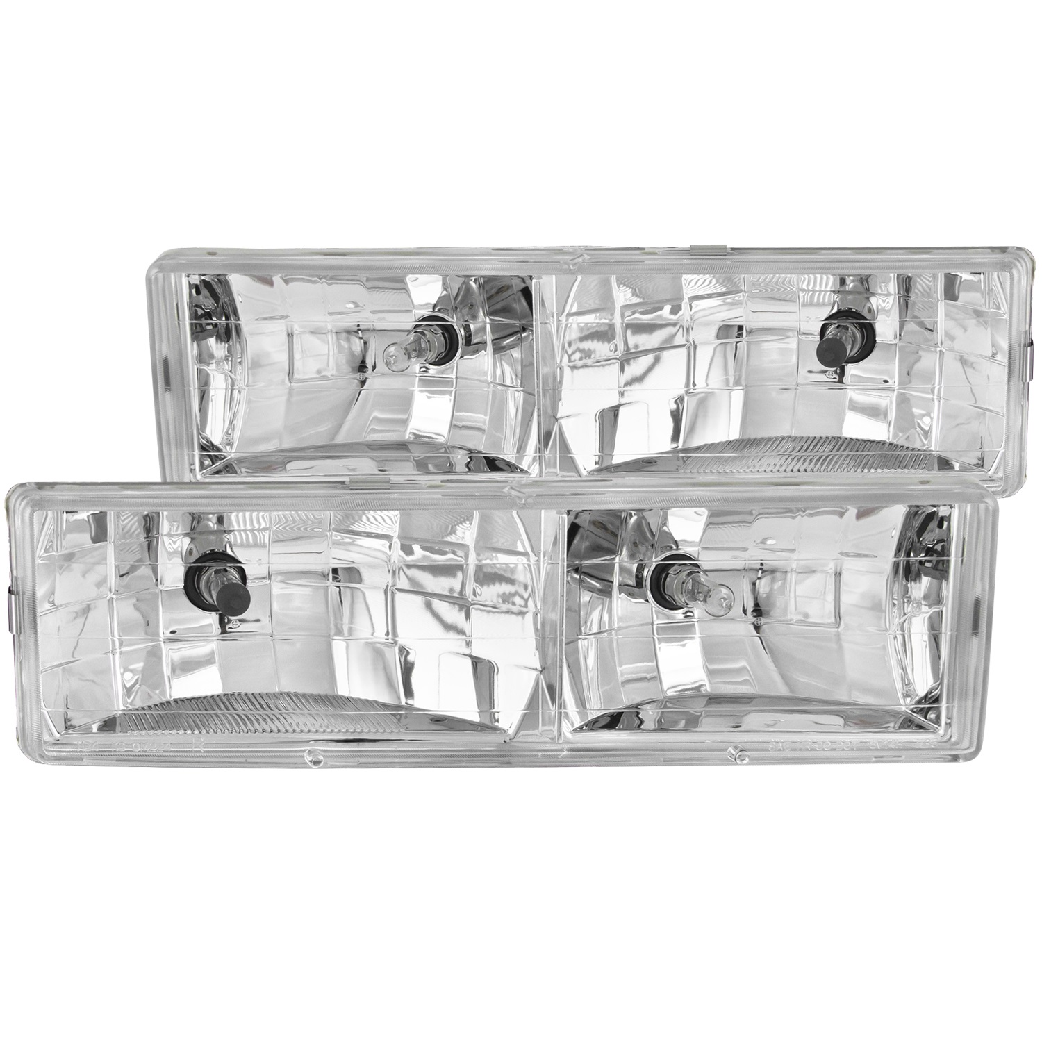 ANZO HEADLIGHTS CHROME CLEAR 1988-1998 C1500, C2500, C3500