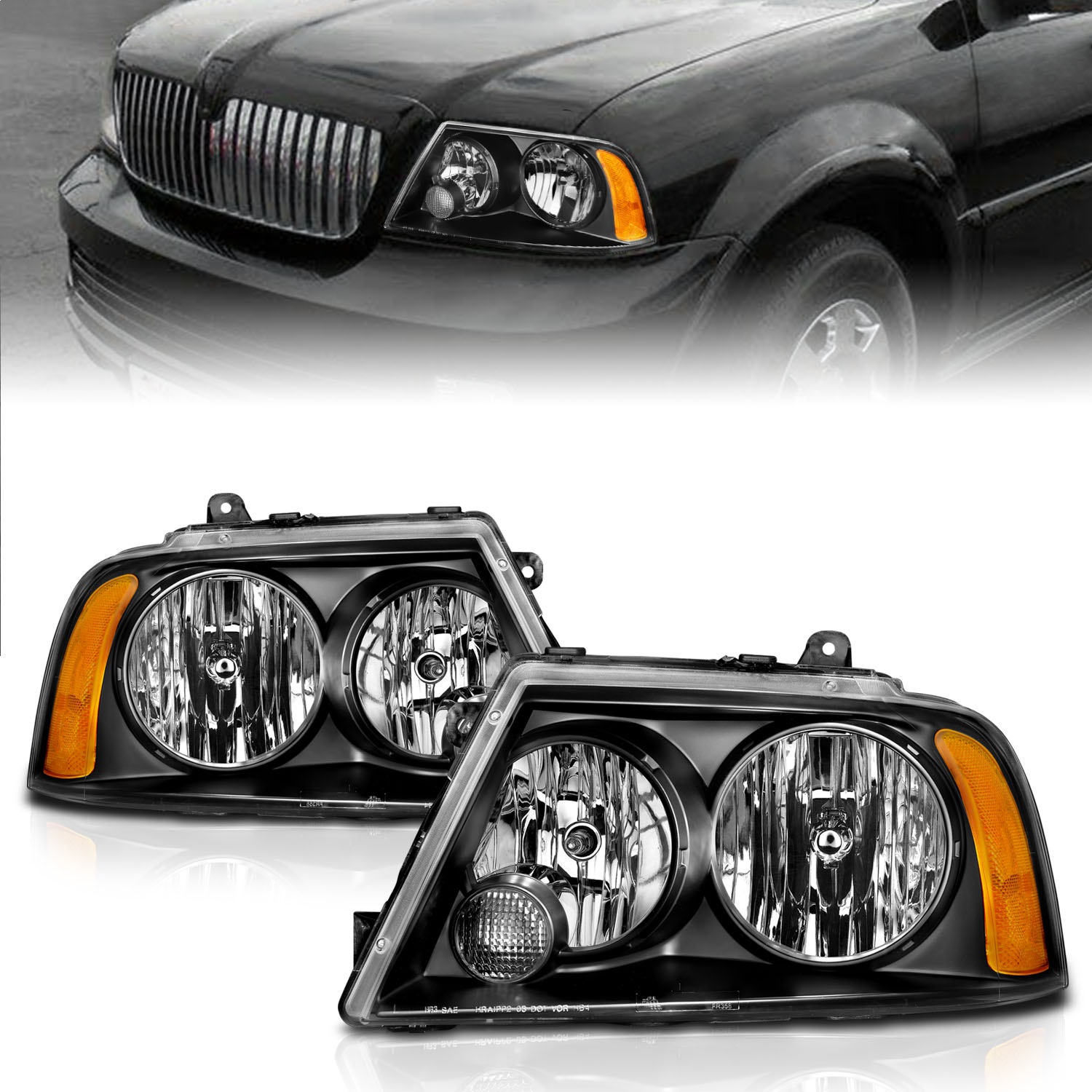 Anzo USA 111045 Crystal Headlight Set Fits 03-06 Navigator