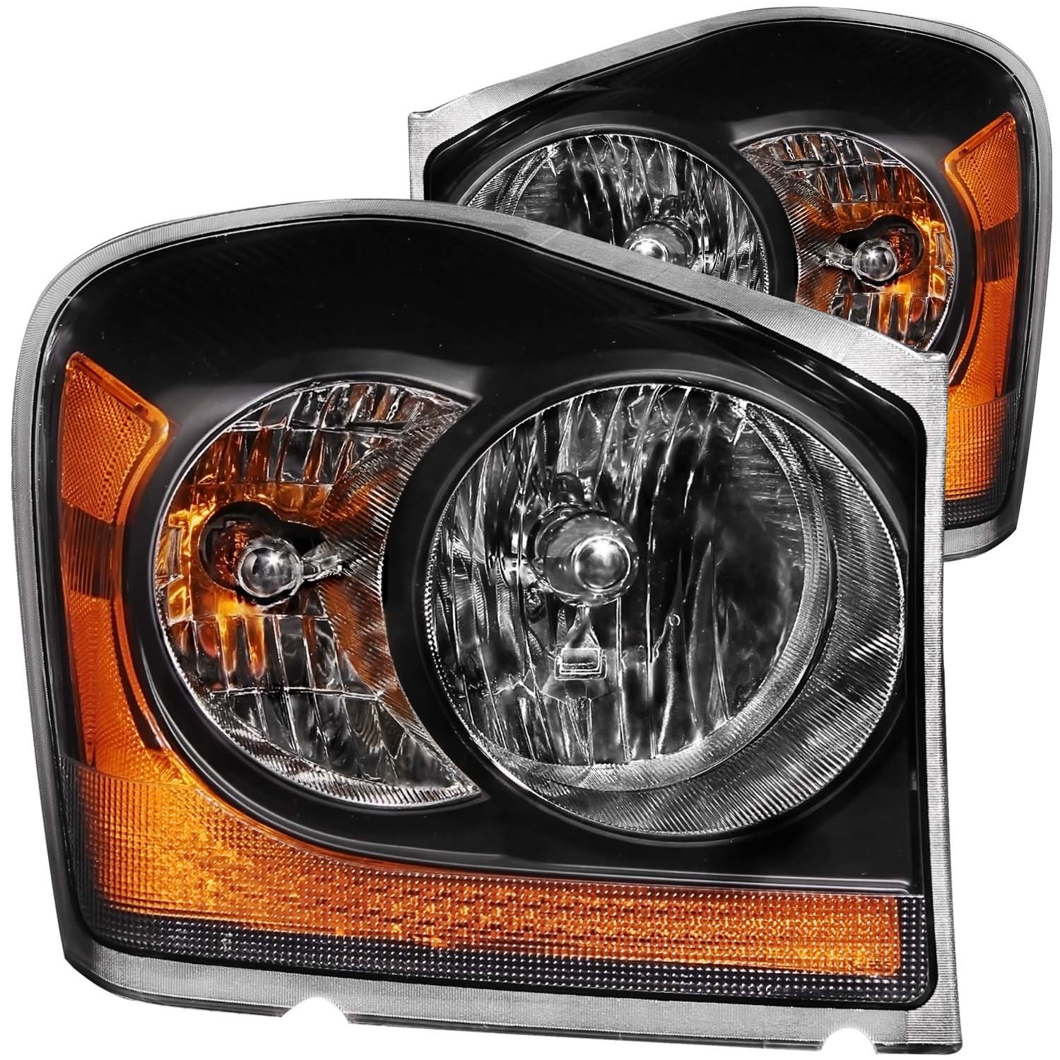 ANZO 111110 CRYSTAL HEADLIGHTS BLACK Clear Fit 2004-2006 Durango