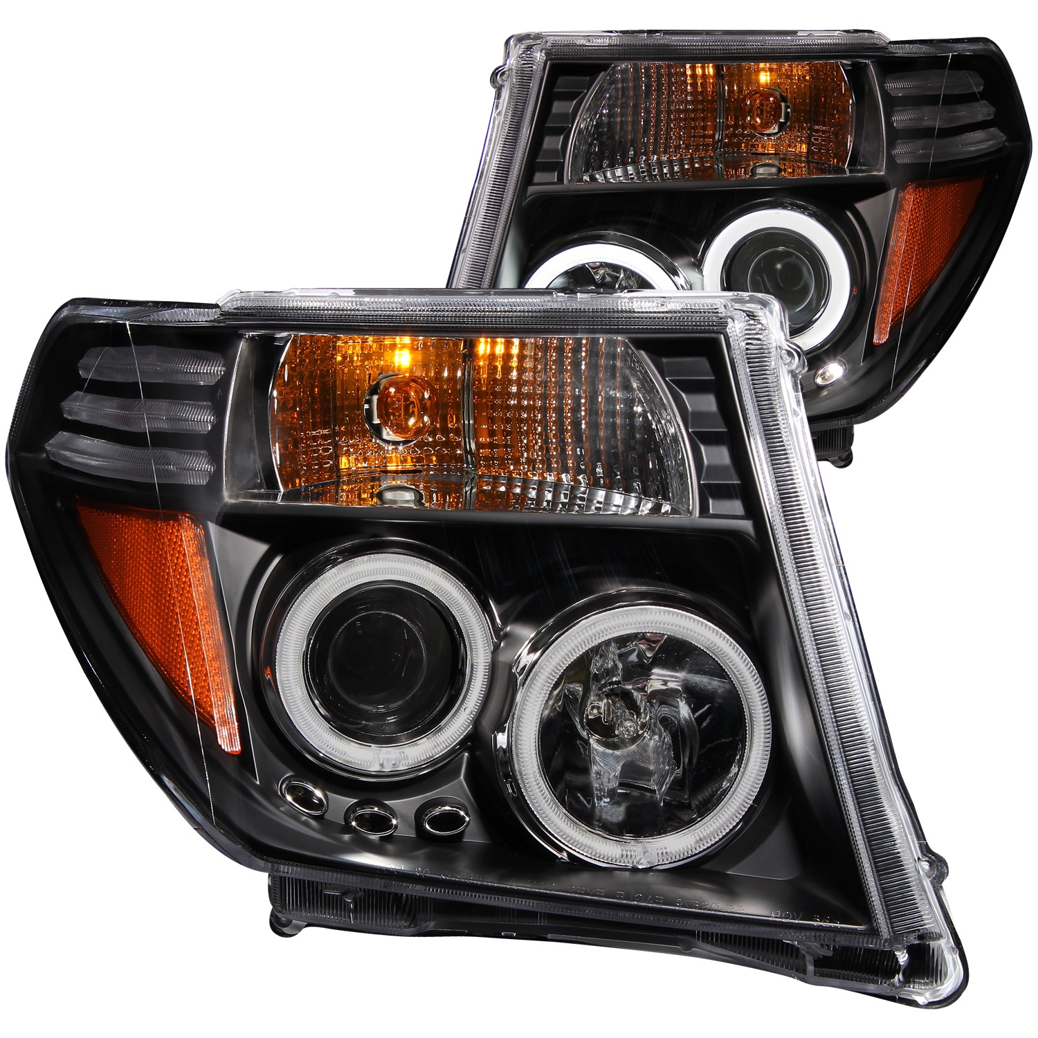 ANZO 111111 PROJECTOR HEADLIGHTS w/ HALO BLACK CLEAR 2005-2008 Frontier