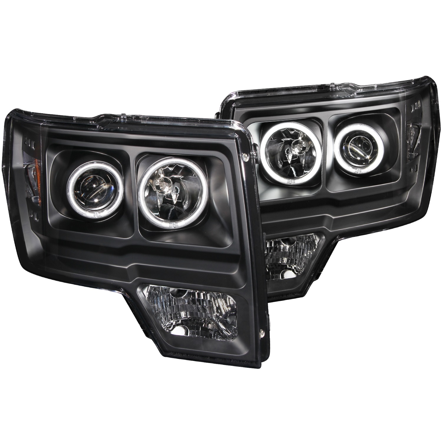 ANZO 111161 PROJECTOR HEADLIGHTS w/ HALO BLACK CLEAR  (CCFL) 2009-2014 F-150