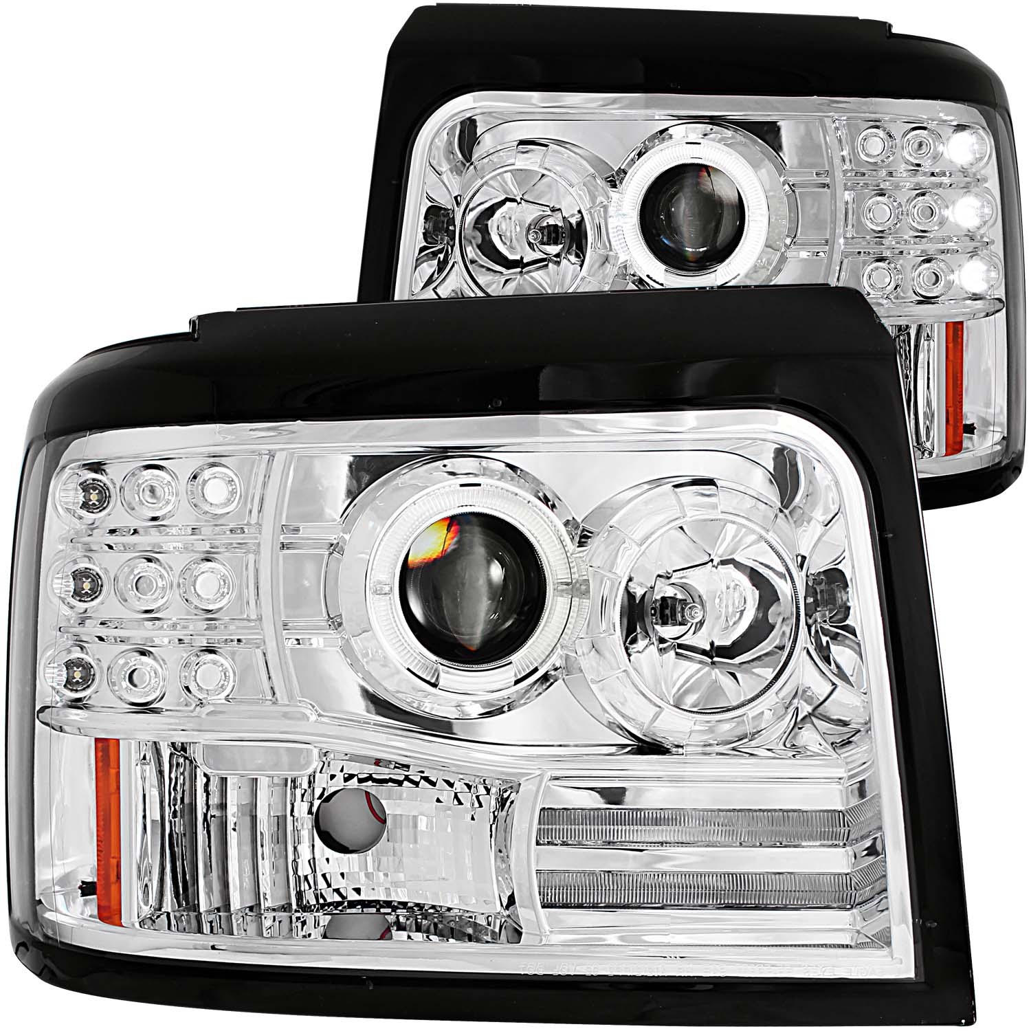 Anzo USA 111183 Projector Headlight Set w/Halo Fits Bronco F-150 F-250 F-350