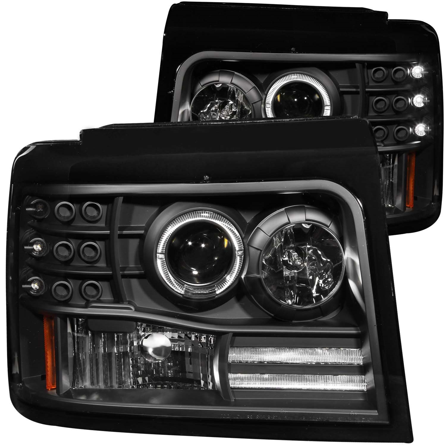 Anzo USA 111184 Projector Headlight Set w/Halo Fits Bronco F-150 F-250 F-350