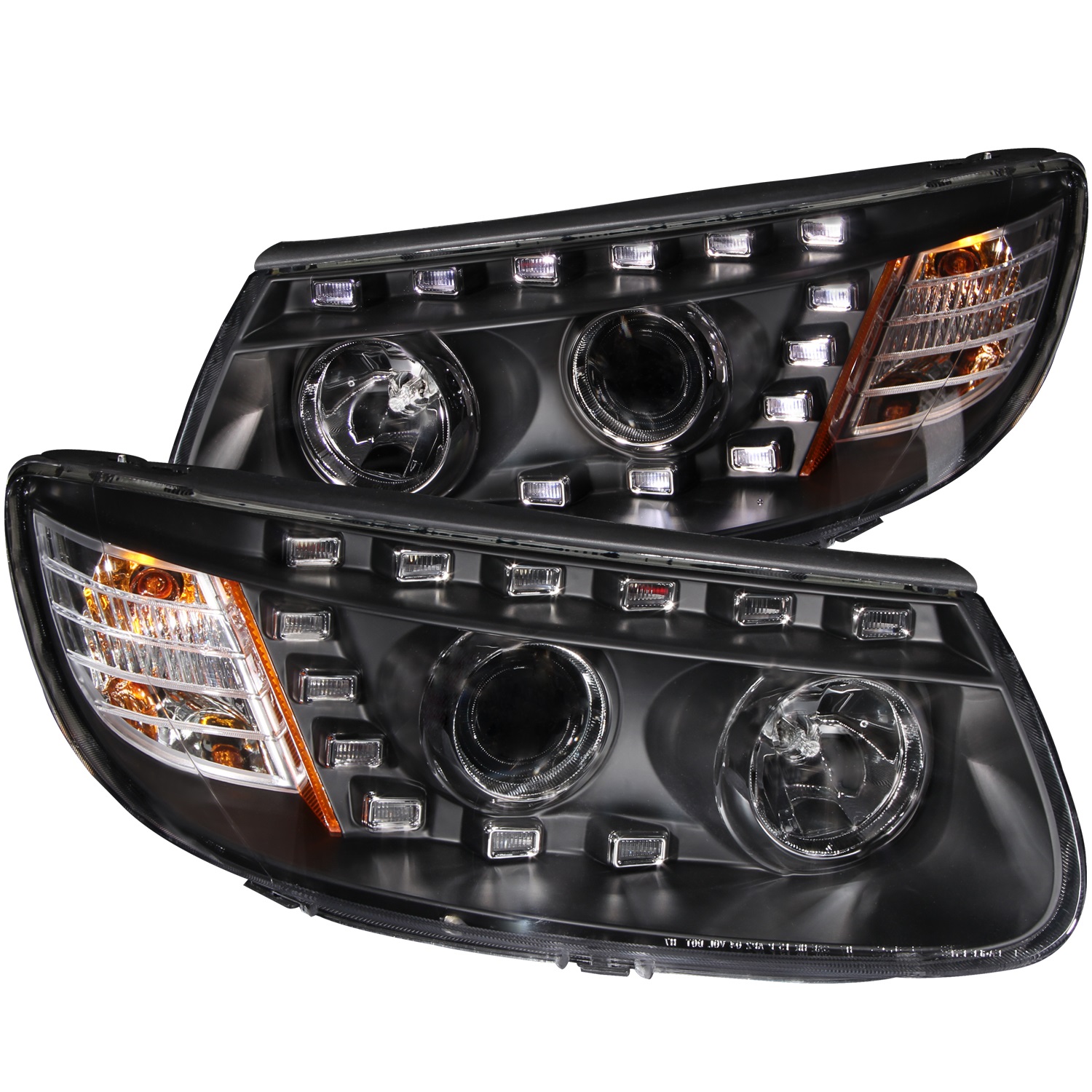 ANZO 111237 PROJECTOR HEADLIGHTS CHROME CLEAR For 2008-2011 Santa Fe