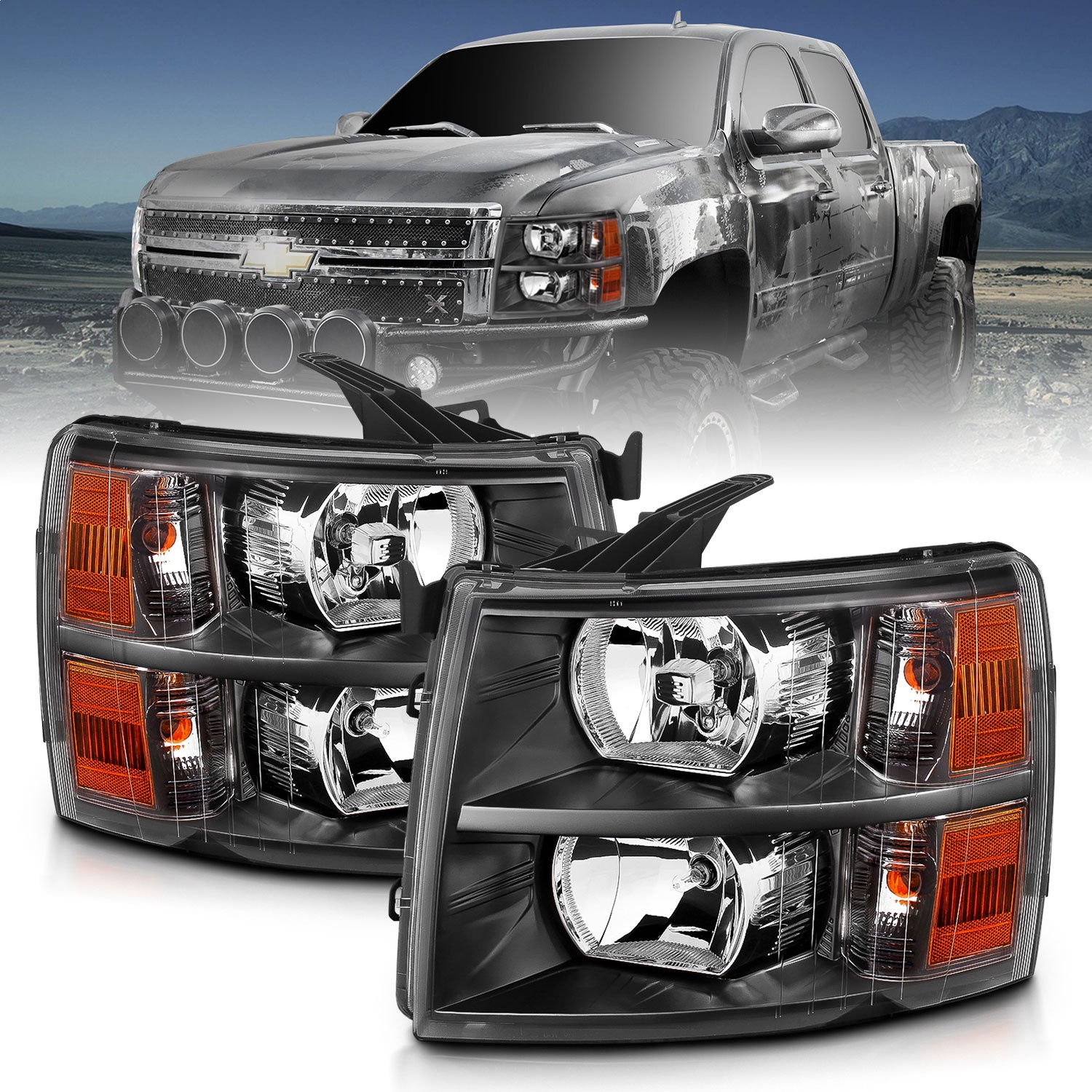 Anzo USA 111393 Crystal Headlight Set