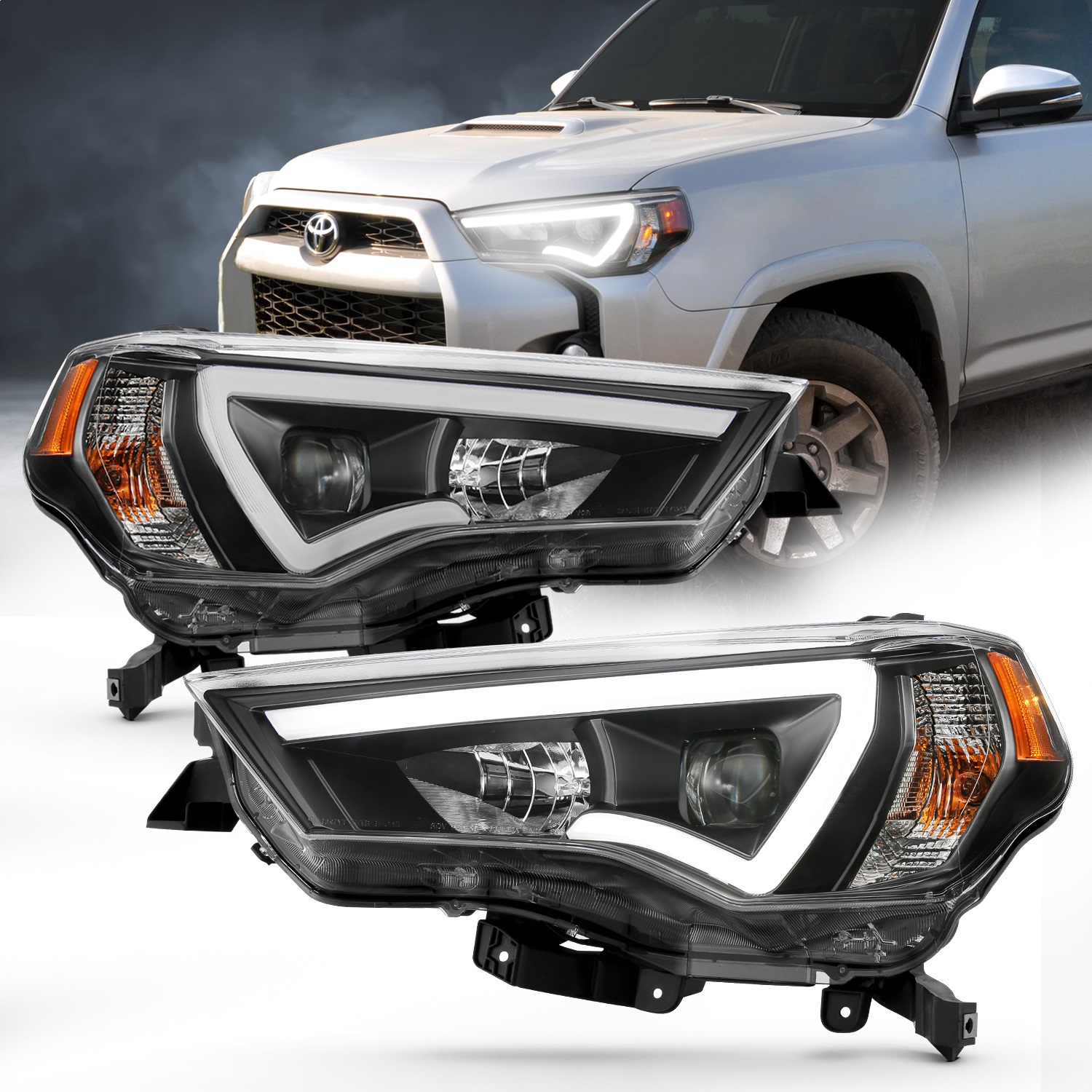 Anzo USA 111416 Projector Headlight Set Fits 14-21 4Runner