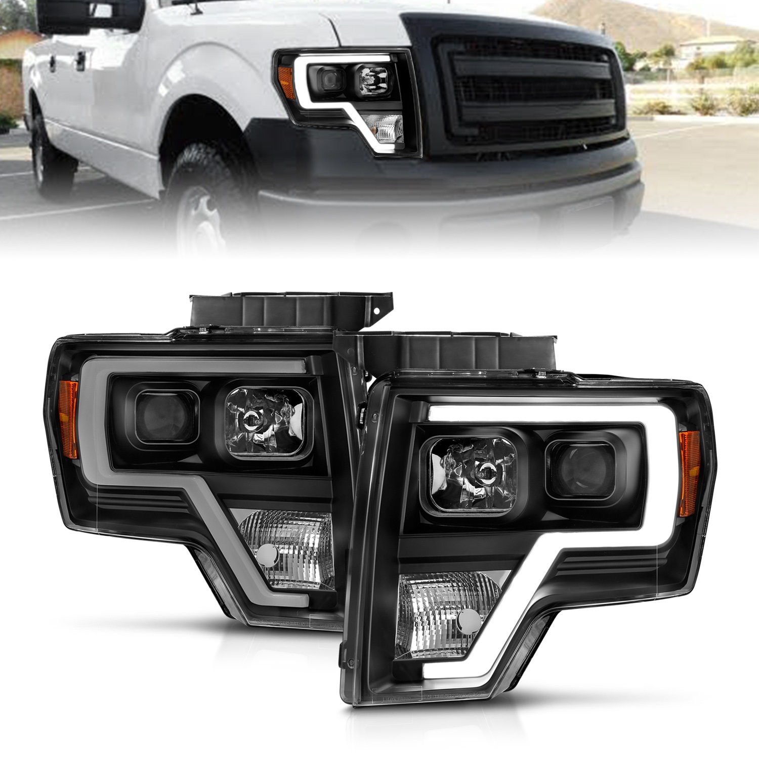 Anzo USA 111443 Projector Headlight Set Fits 09-14 F-150 Anzo USA 111443 Projector Headlight Set Fits 09-14 F-150
