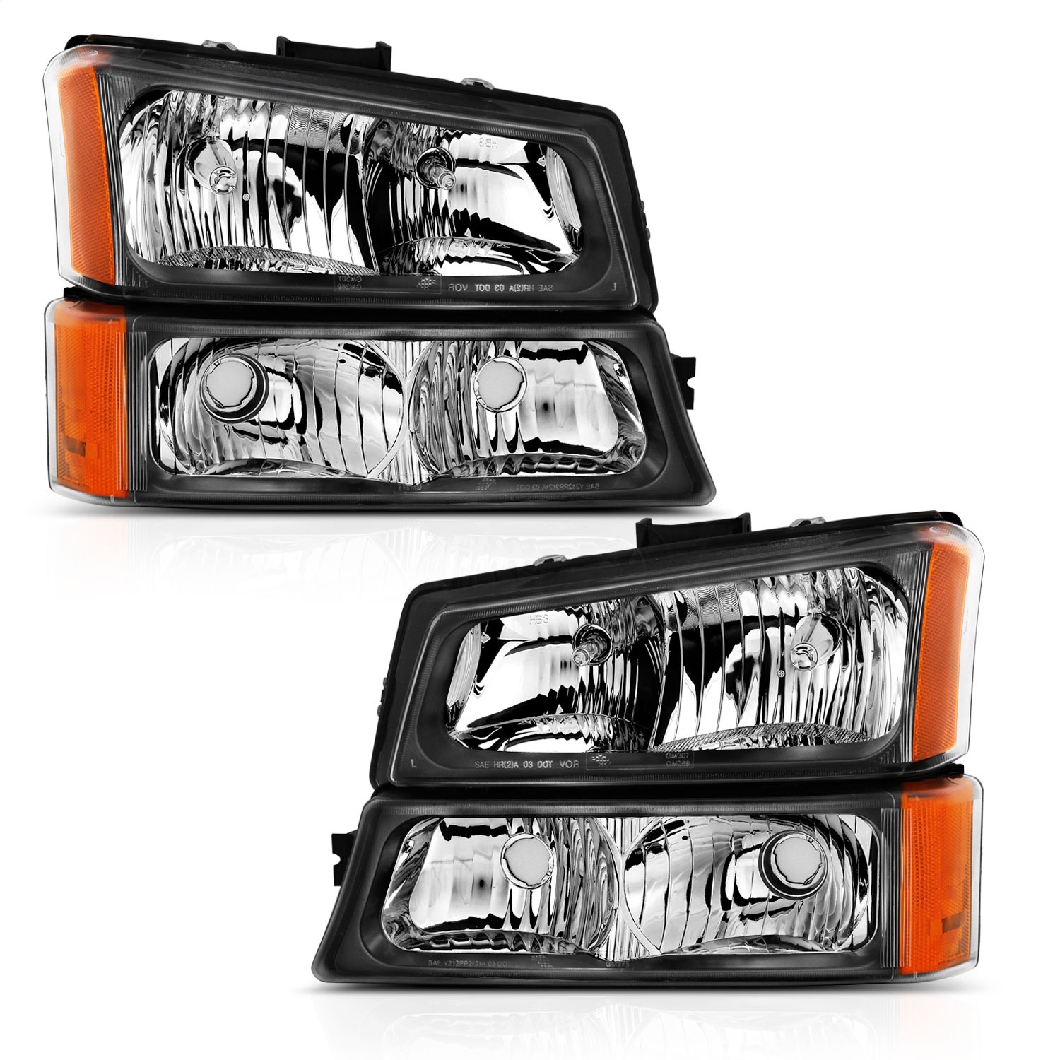 Anzo Fit 2003-2006 Silverado Crystal Headlight w/ Signal Light