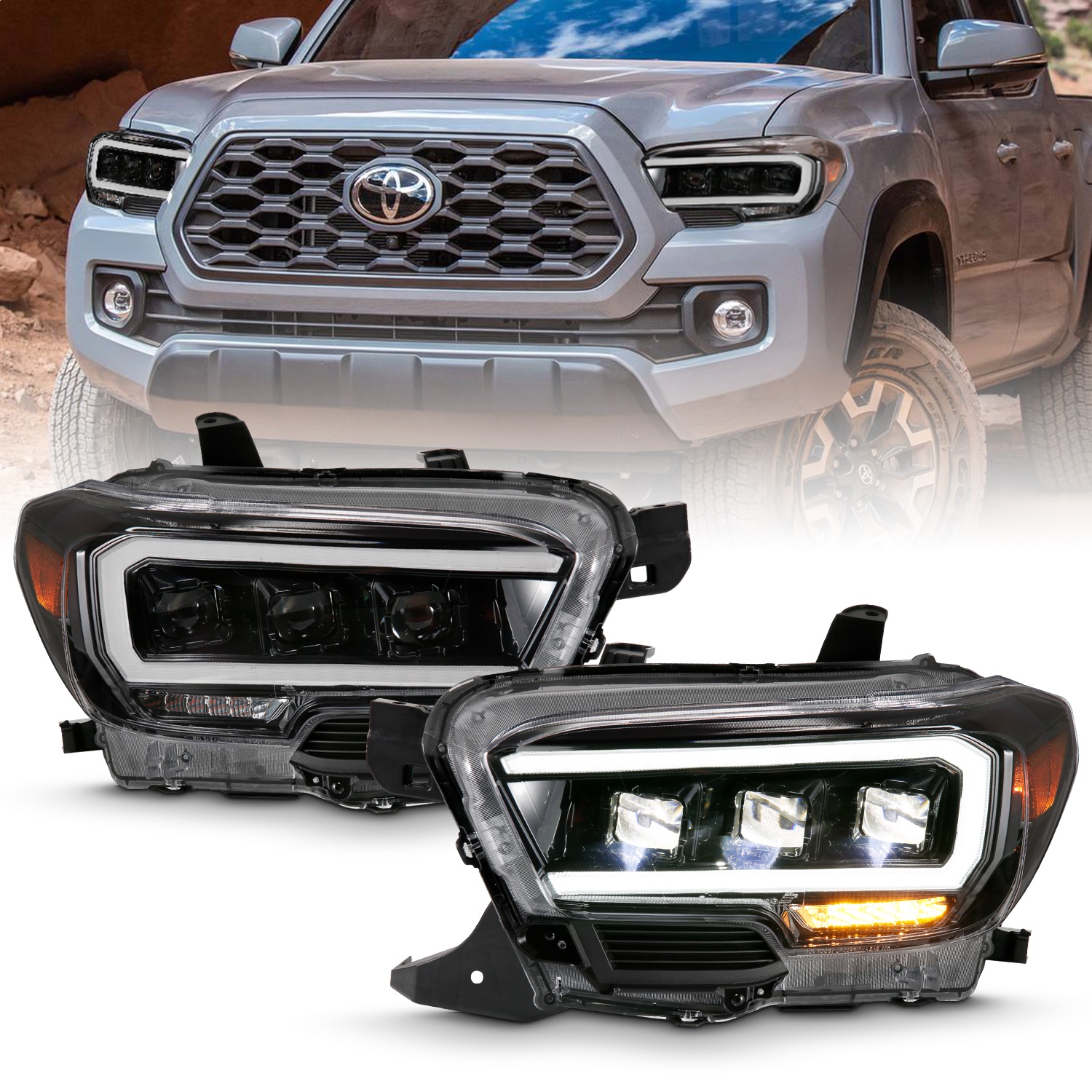 Anzo USA 111496 LED Projector Headlight Fits 16-23 Tacoma