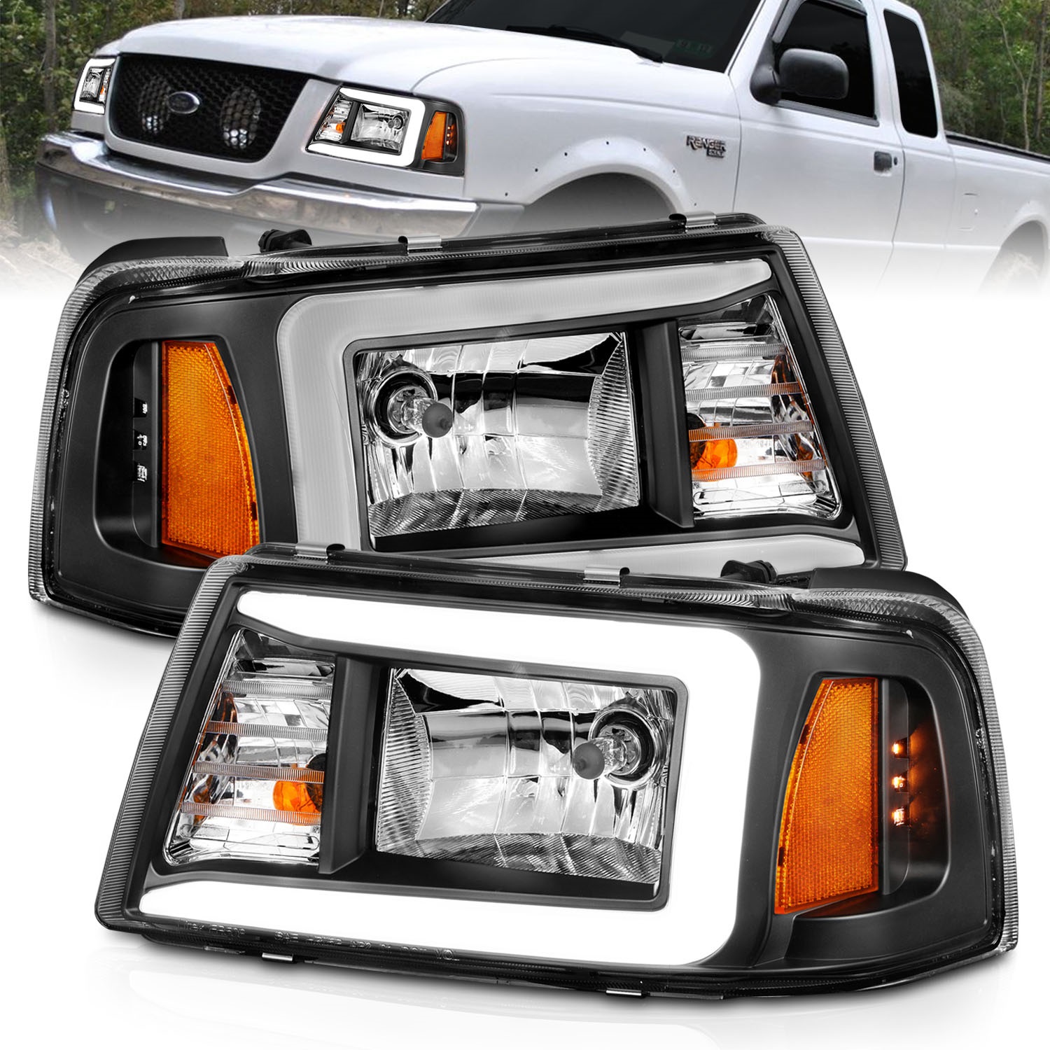 Anzo USA 111511 Crystal Headlight Set Fits 01-11 Ranger