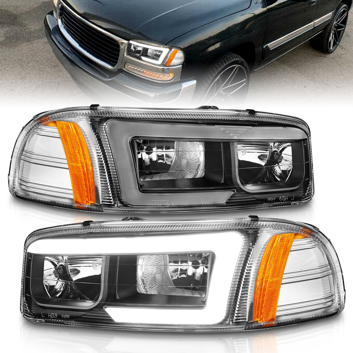 Anzo USA 111522 Crystal Headlight Set