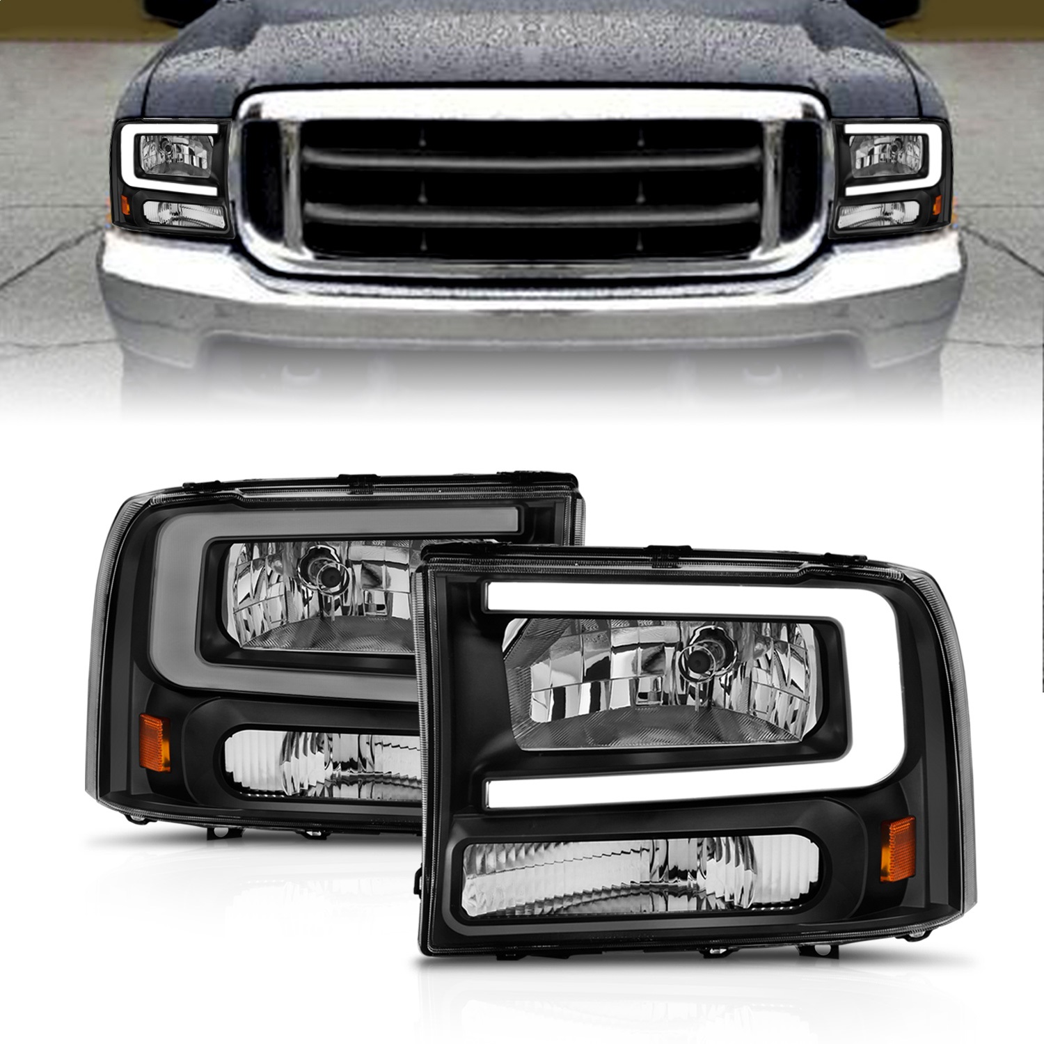 Anzo USA 111549 Crystal Headlight Set