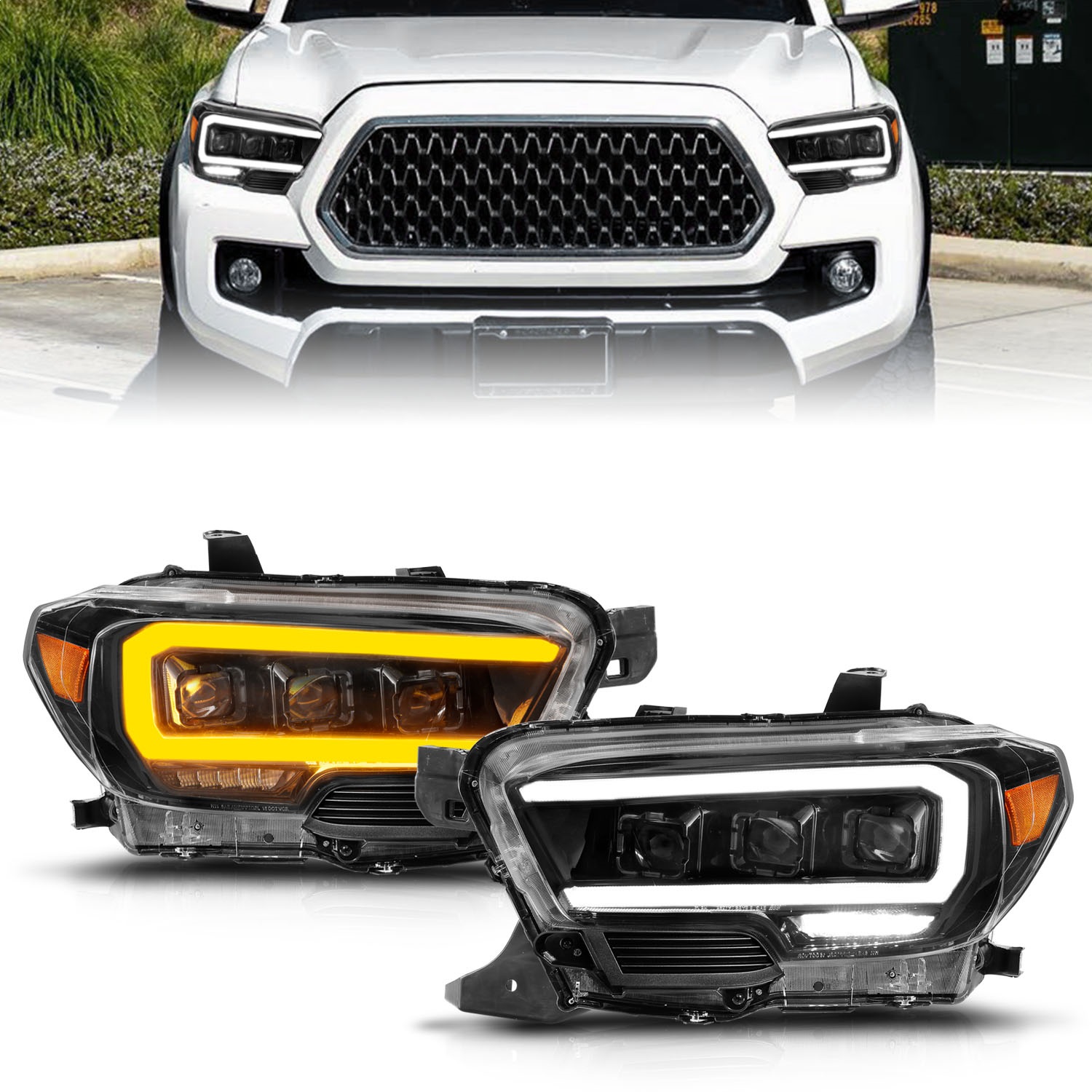 Anzo USA 111563 Projector Headlight Set Fits 16-23 Tacoma