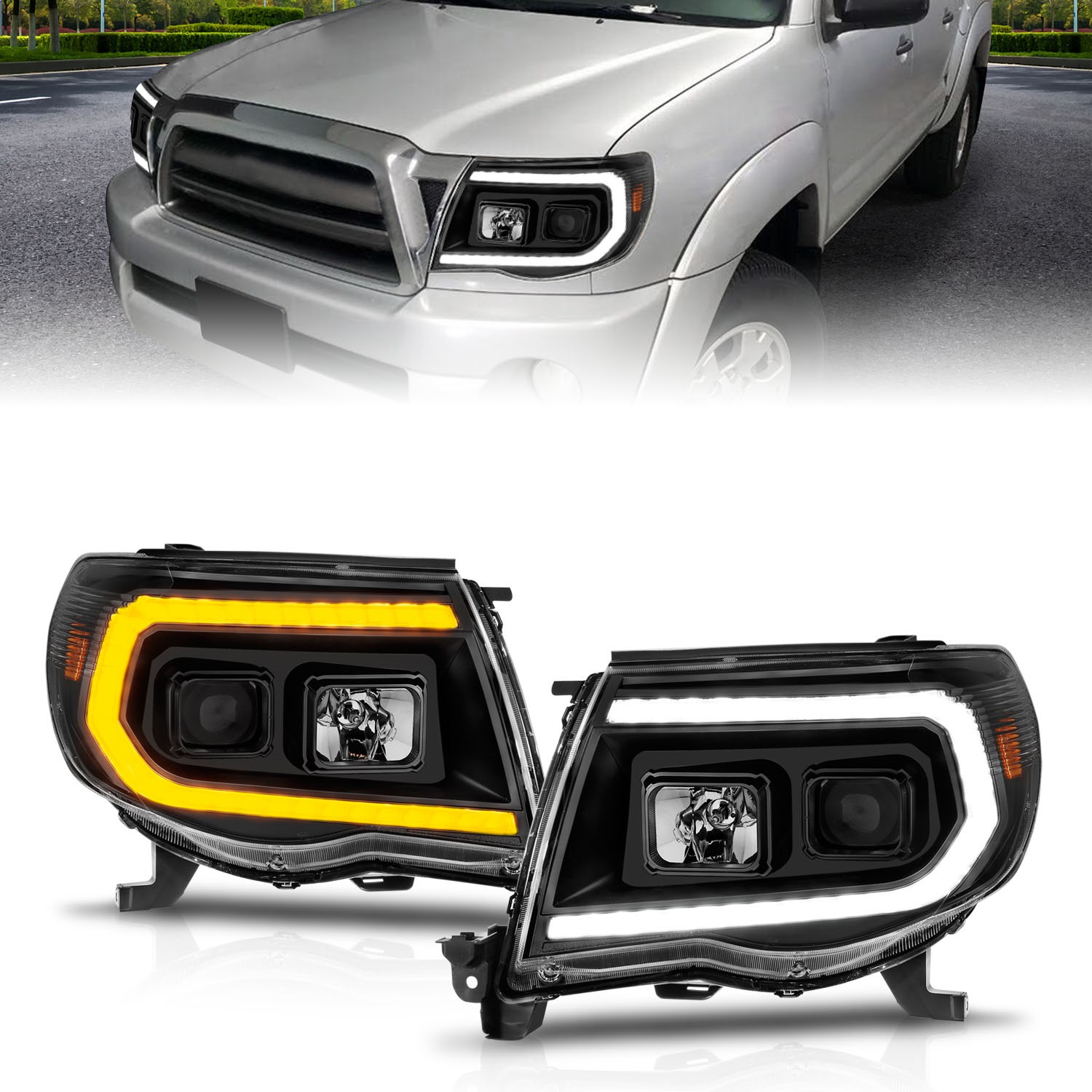 Anzo USA 111564 Projector Headlight Set Fits 05-11 Tacoma