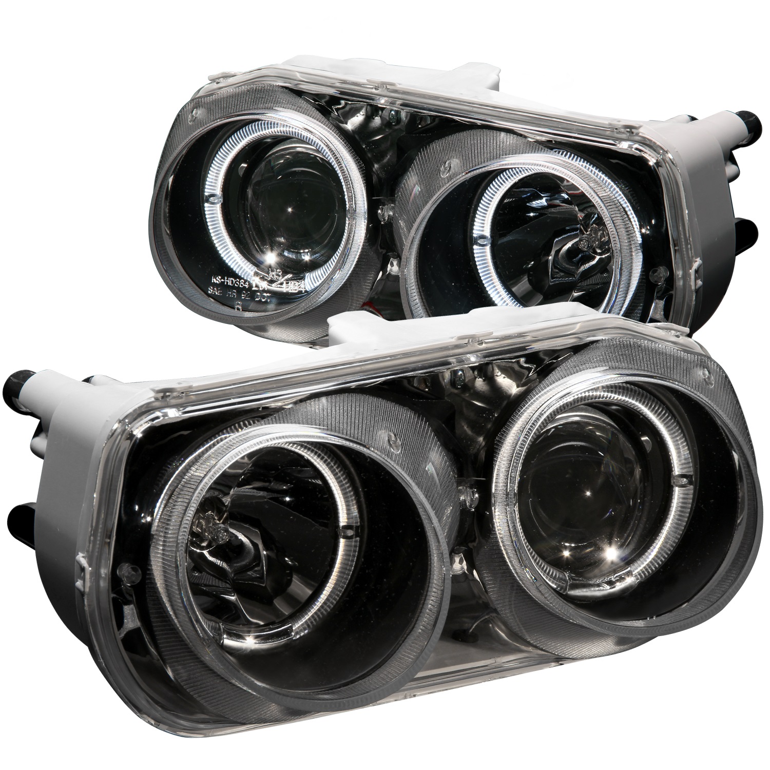 ANZO 121003 PROJECTOR HEADLIGHTS w/ HALO BLACK CLEAR For 1994-1997 Integra