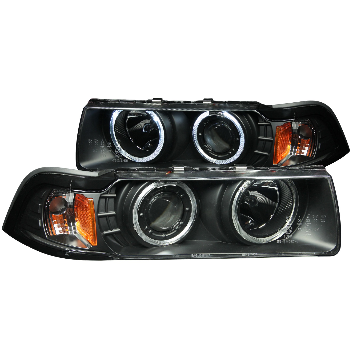 ANZO 121011 PROJECTOR HEADLIGHTS w/ HALO BLACK CLEAR 1992-1998 318is  325is