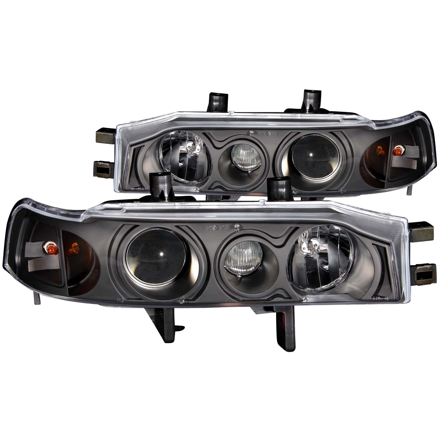 ANZO 121048 PROJECTOR HEADLIGHTS w/ HALO BLACK CLEAR For 1992-1993 Accord