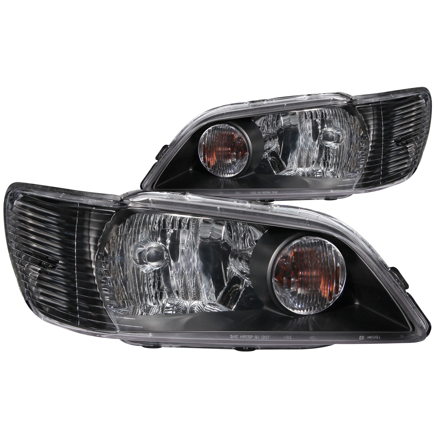 ANZO 121101 CRYSTAL HEADLIGHTS BLACK CLEAR For 2002-2003 Lancer