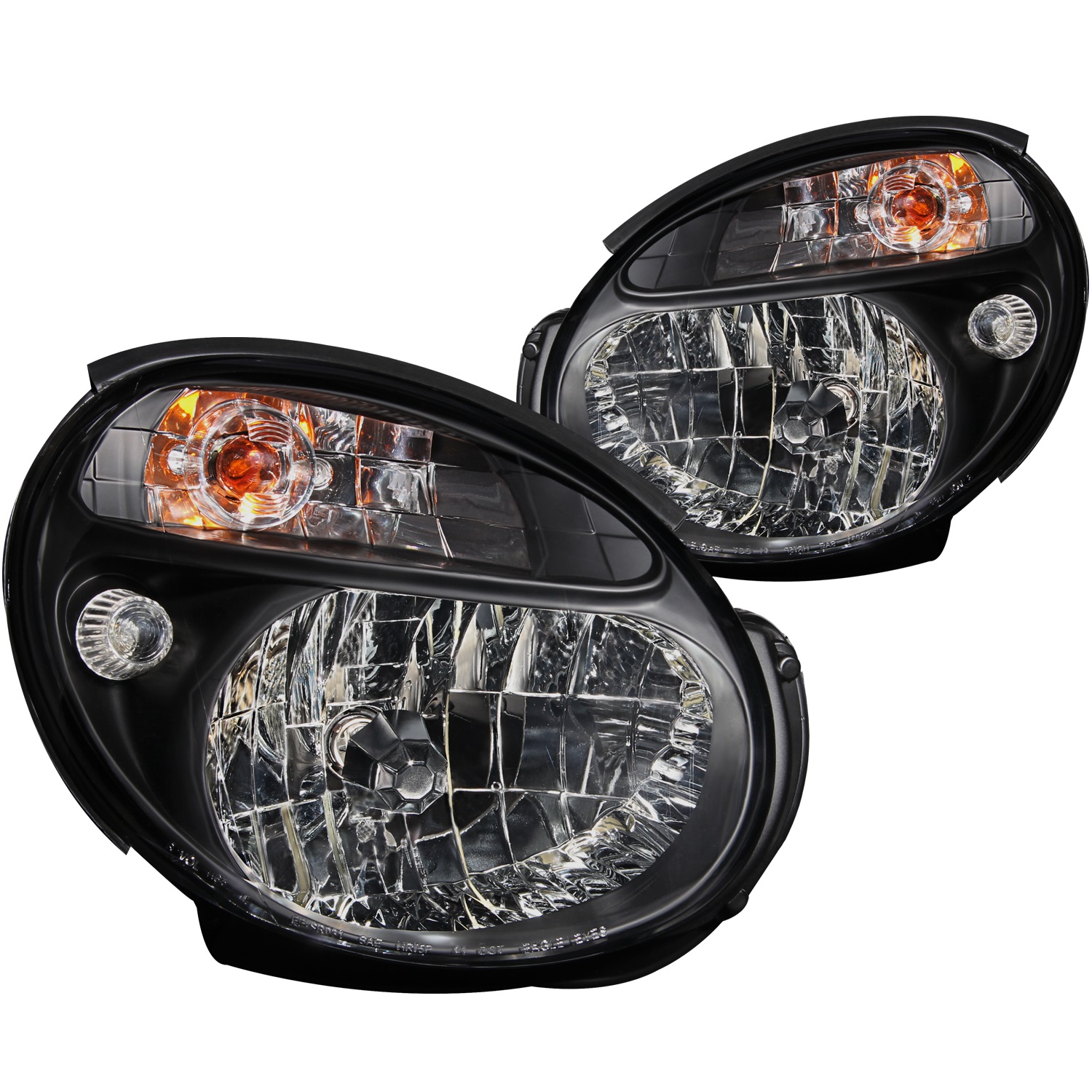 ANZO 121121 CRYSTAL HEADLIGHTS BLACK CLEAR For 2002-2003 Impreza