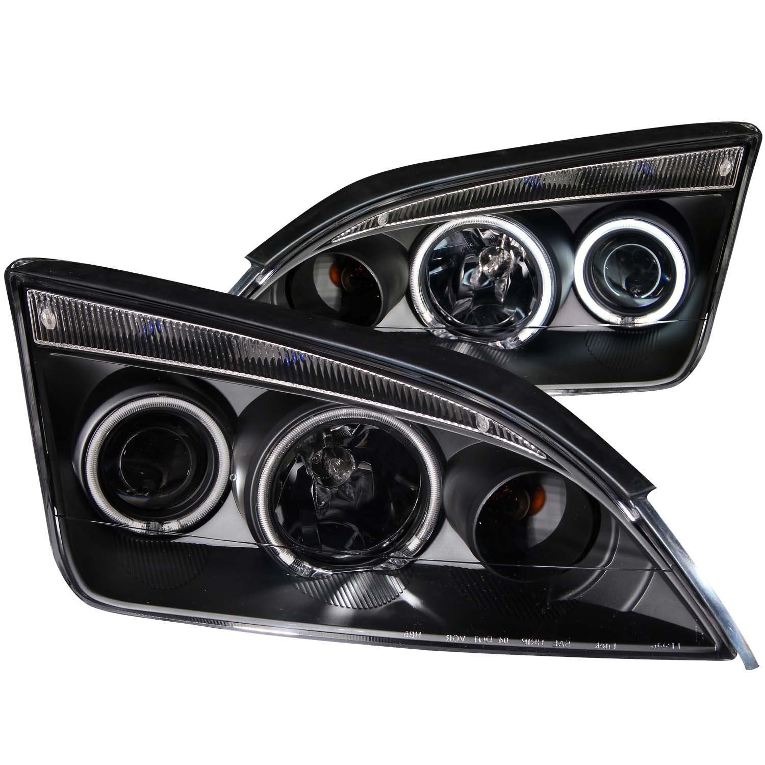 ANZO 121198 PROJECTOR HEADLIGHTS w/ HALO BLACK CLEAR 2005-2006 Focus