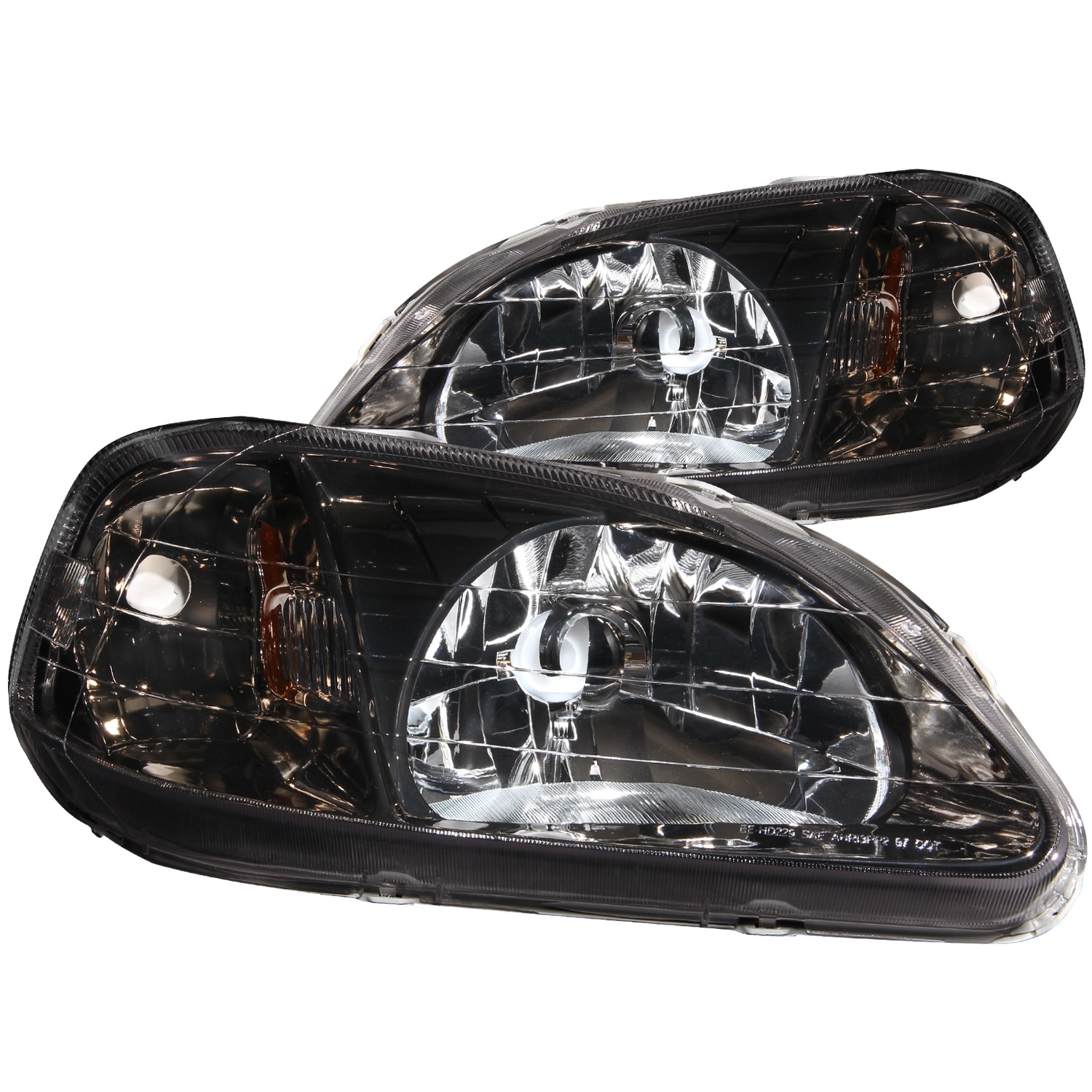 Anzo USA 121234 Crystal Headlight Set Fits 99-00 Civic