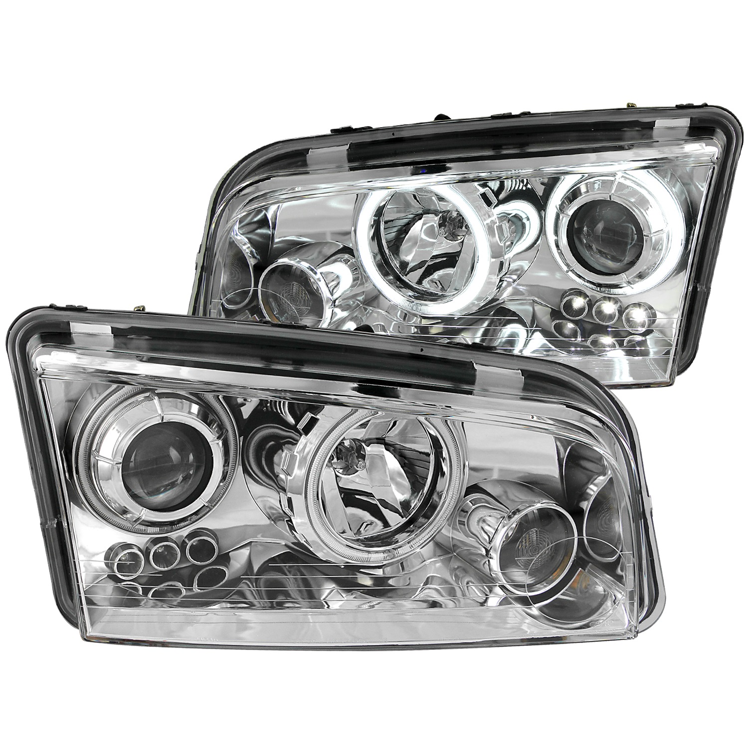 Anzo USA 121382 Projector Headlight Set w/Halo Fits 06-10 Charger