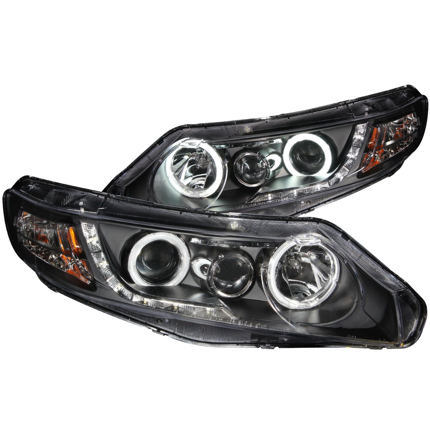 ANZO 121454 PROJECTOR HEADLIGHTS w/ HALO BLACK CLEAR (CCFL) 2006-2011 Civic