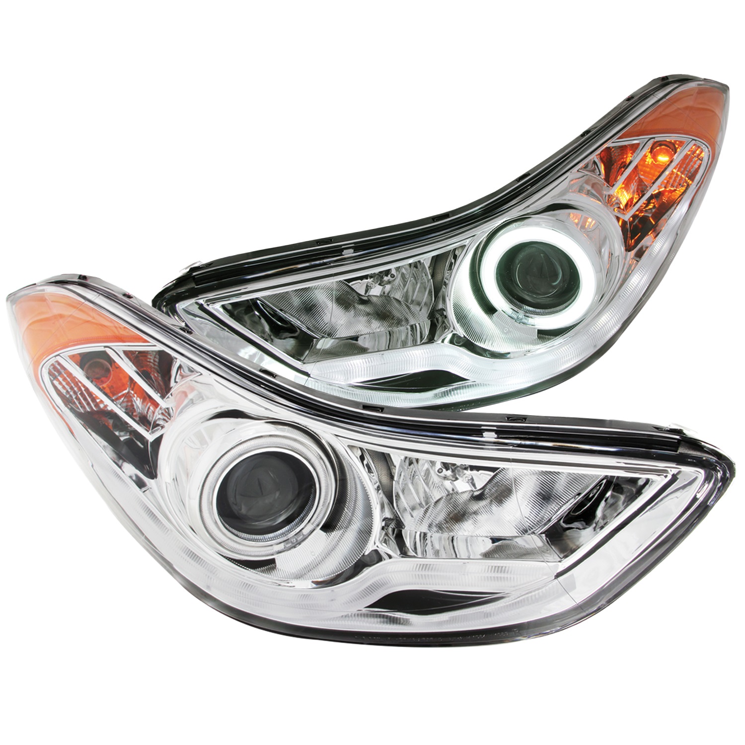 Anzo USA 121455 Projector Headlight Set w/Halo Fits 11-14 Elantra Elantra Coupe