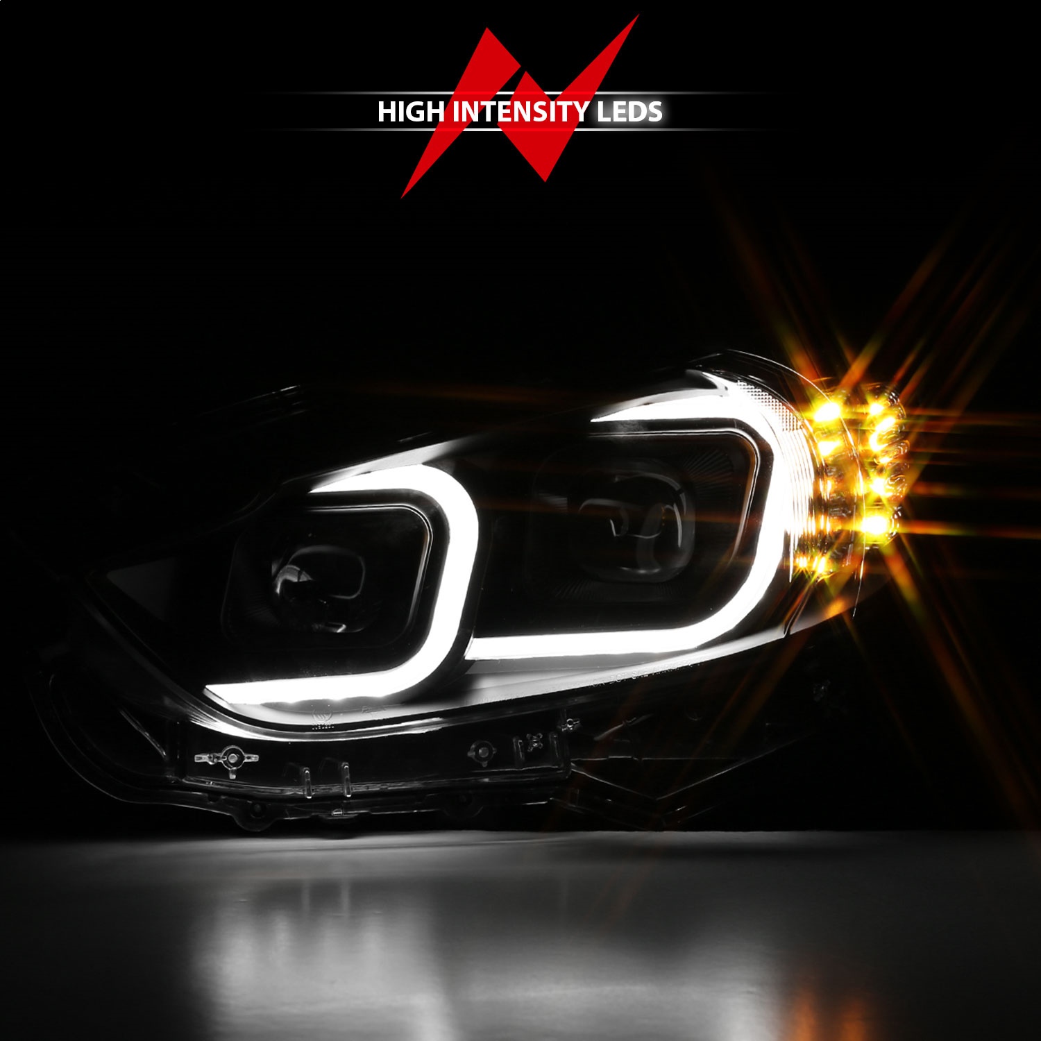 あつぞう 121199 | Anzo USA Projector Headlights w/ Halo Black (2001
