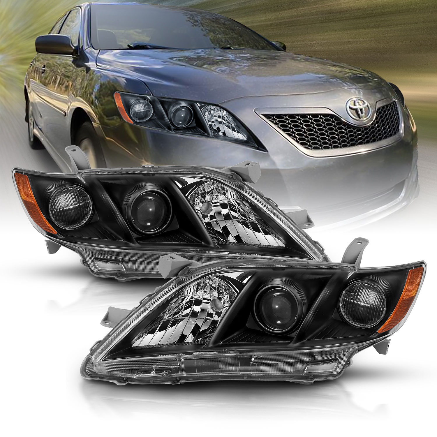 Anzo USA 121539 Projector Headlight Set Fits 07-09 Camry