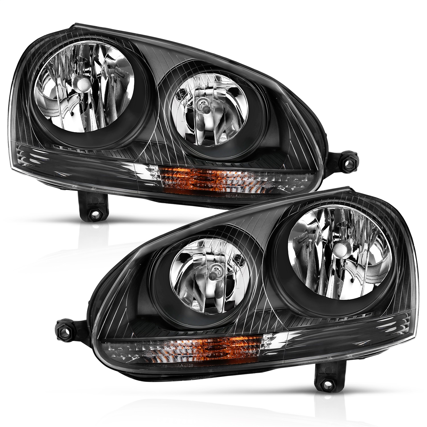 Anzo Fit 2006-2009 Volkswagen Us Rabbit Crystal Headlight Black (Halogen Only)