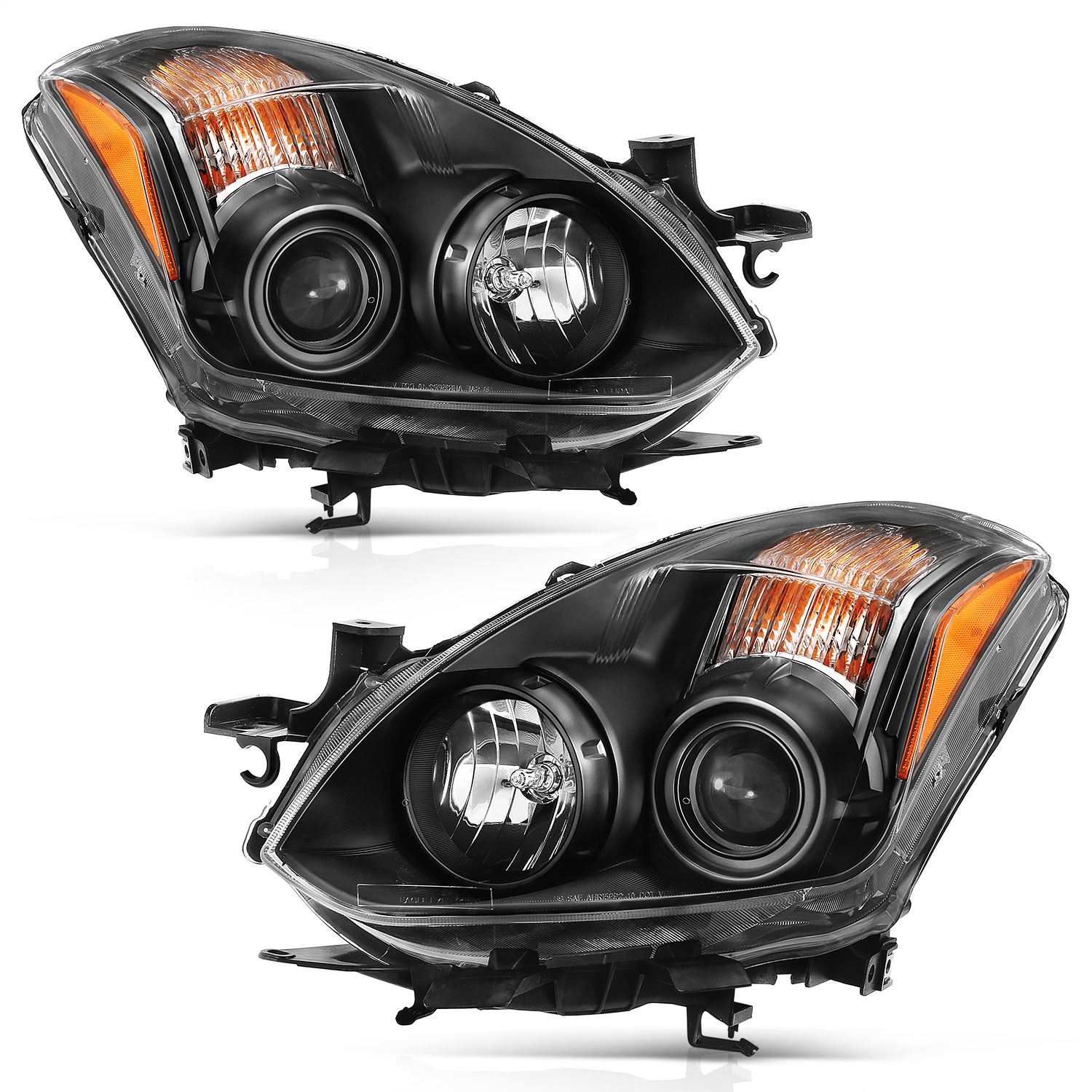 ANZO Fit 2010-2013 Nissan Altima Projector Headlight Black (Halogen Type)