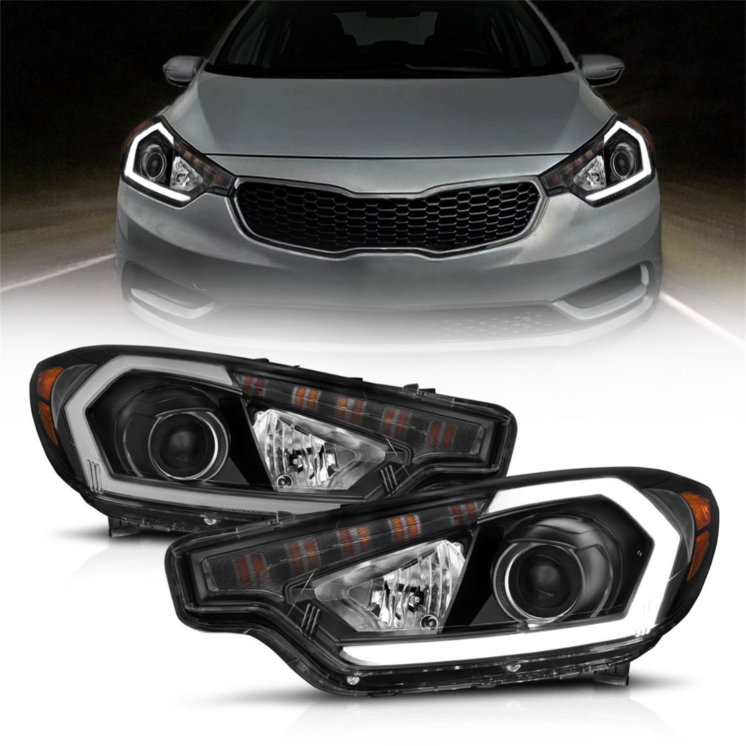 Anzo USA 121562 Projector Headlight Set Fits 14-16 Forte